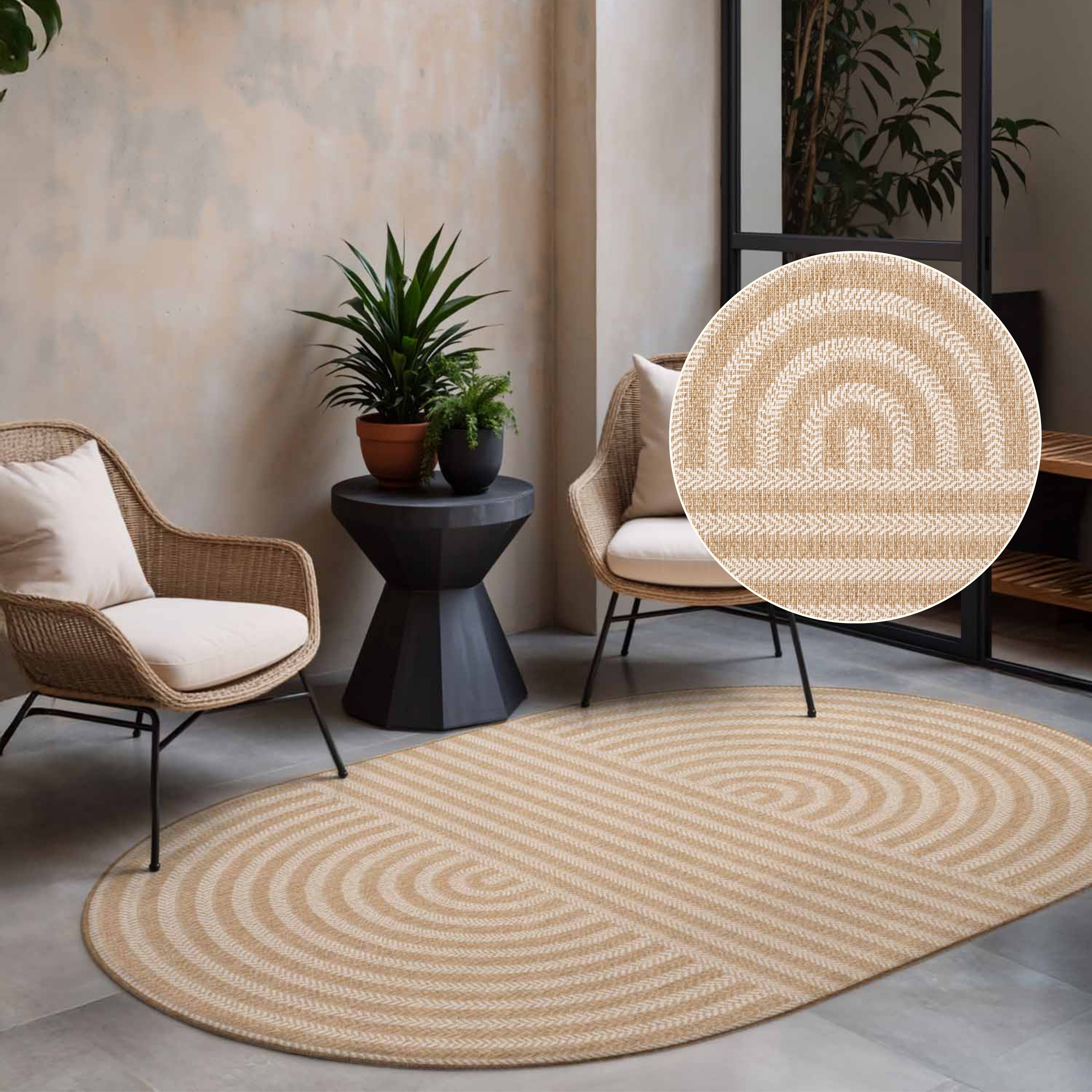 Ted Baker Teppich Woodfield, Wendeteppich, oval, Höhe: 8 mm, Designteppich, Wetterfest, Pflegeleicht, Modern, Wohnzimmer, Terrasse