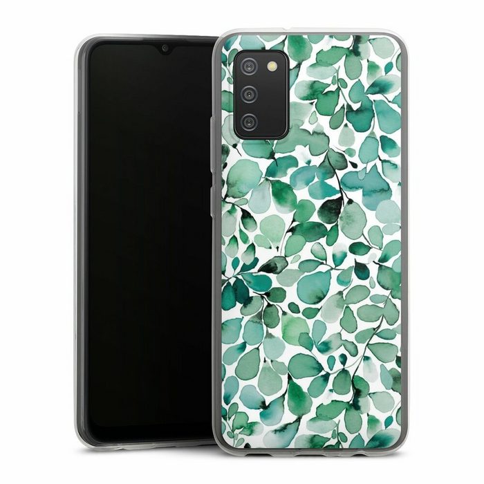 DeinDesign Handyhülle Pastell Wasserfarbe Blätter Watercolor Pattern Leaffy Leaves Samsung Galaxy A02s Silikon Hülle Bumper Case Handy Schutzhülle