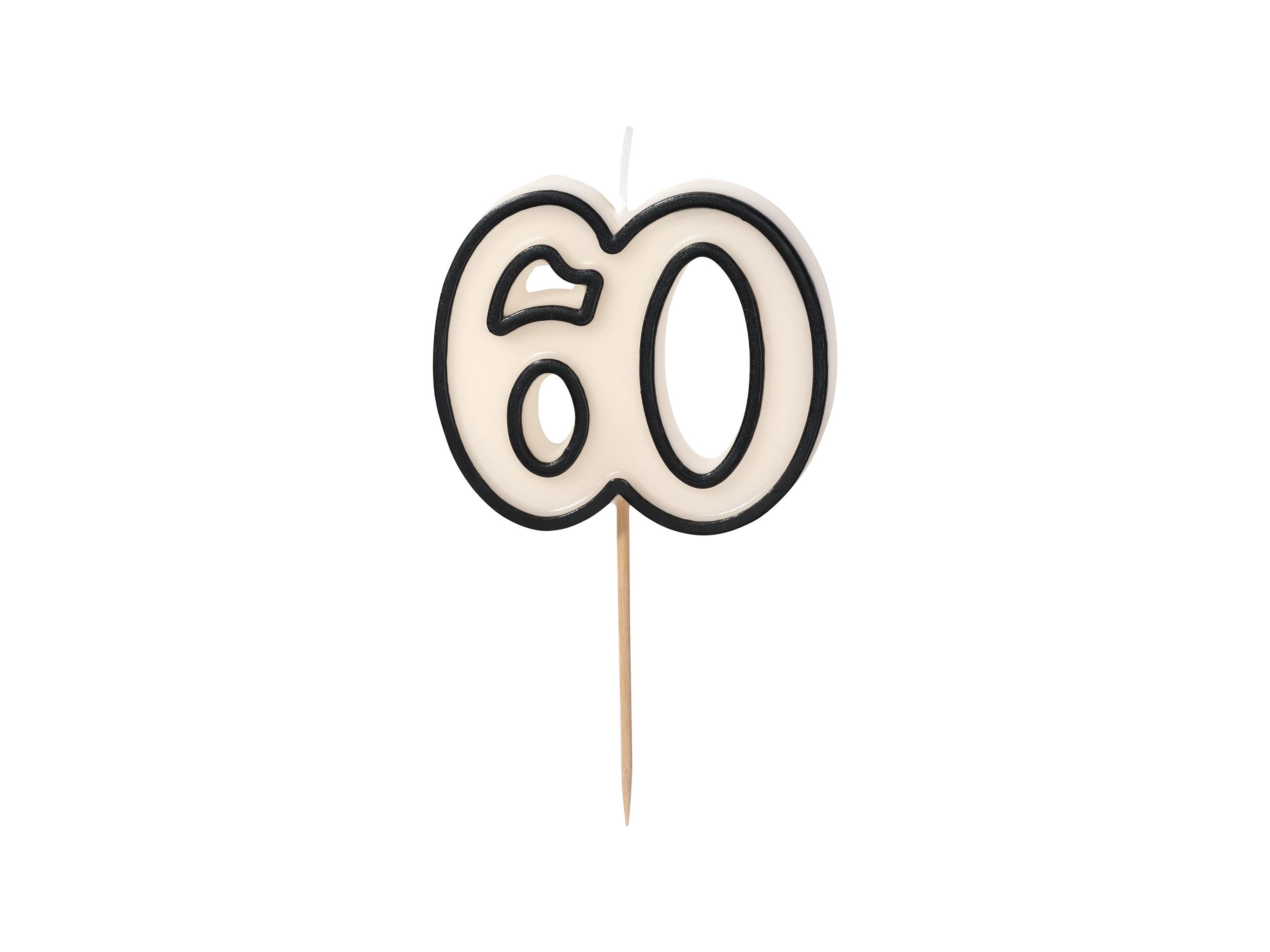 partydeco Geburtstagskerze, Geburtstagskerze Zahl 60 Zahlenkerze 5,5cm Weiß günstig online kaufen