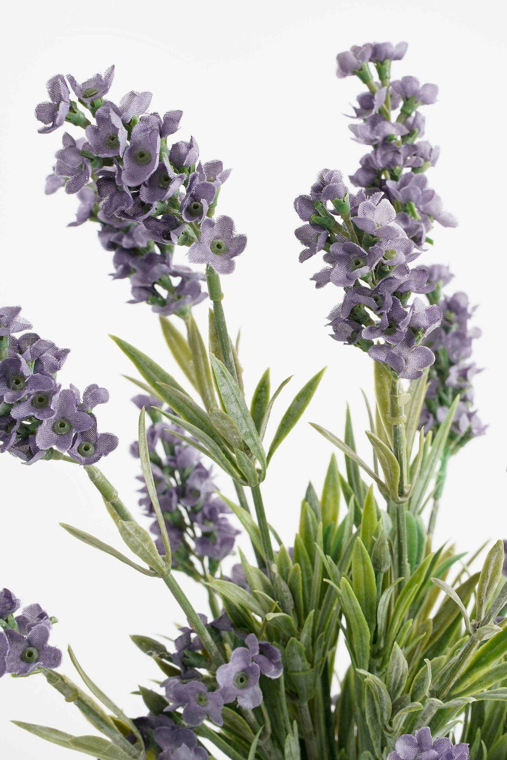 Kunstpflanze Mica Decorations Lavendel blau in Topf Stan grau d11,5cm - h33xd20cm, Mica Decorations, Höhe 33 cm