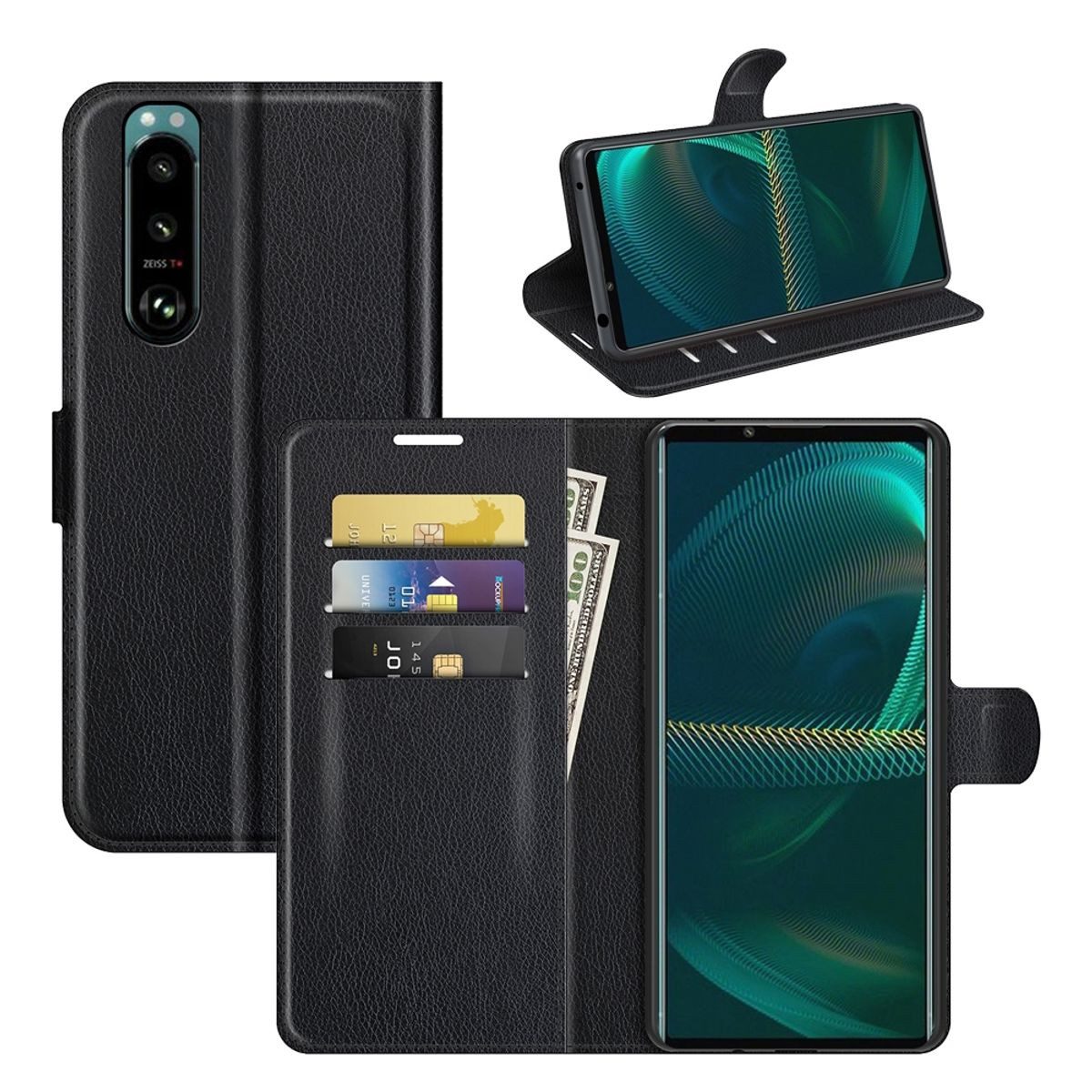 König Design Handyhülle Sony Xperia 5 III, Schutzhülle Schutztasche Case Cover Etuis Wallet Klapptasche Bookstyle