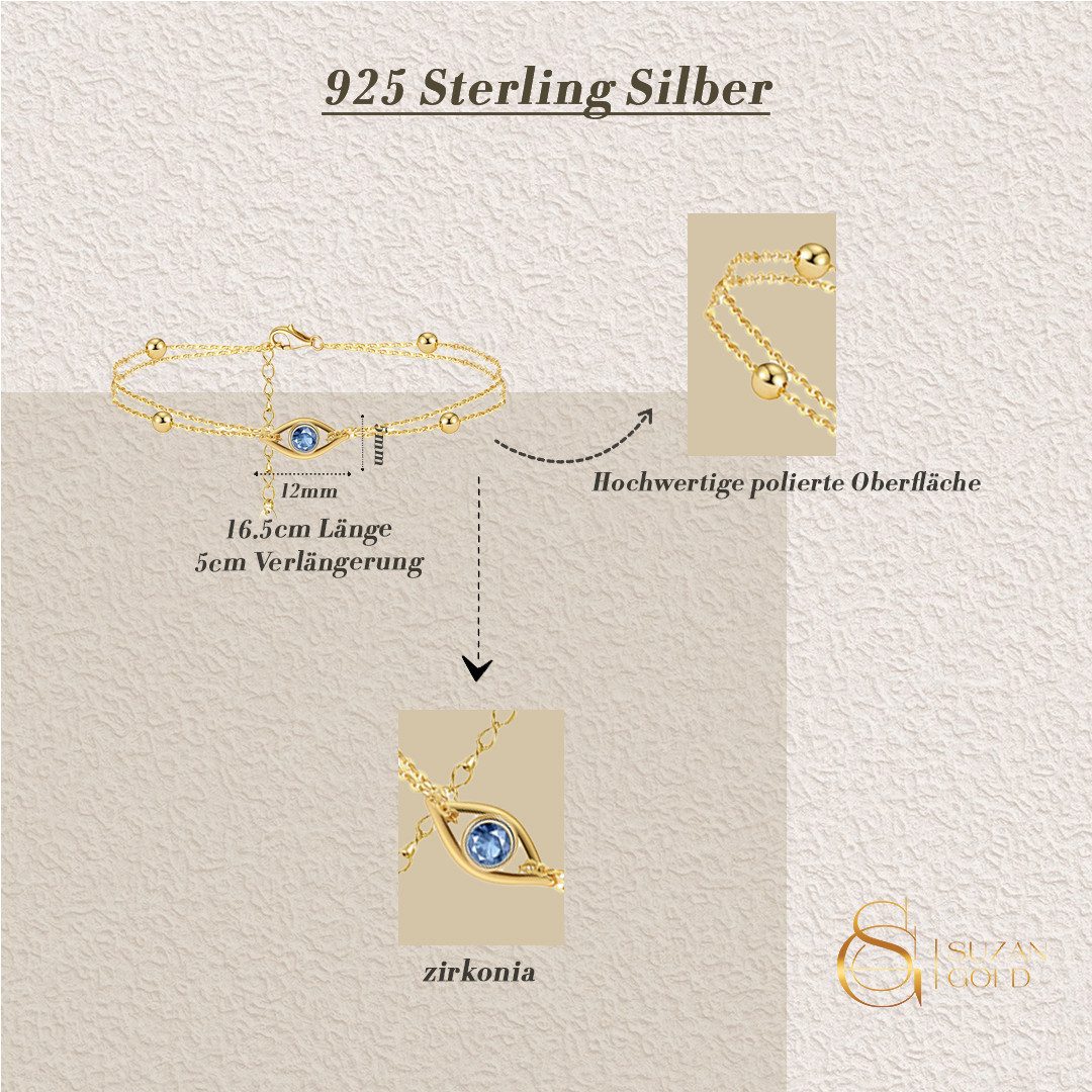 Suzan Gold Charm-Armband BlueAura – Armband günstig online kaufen