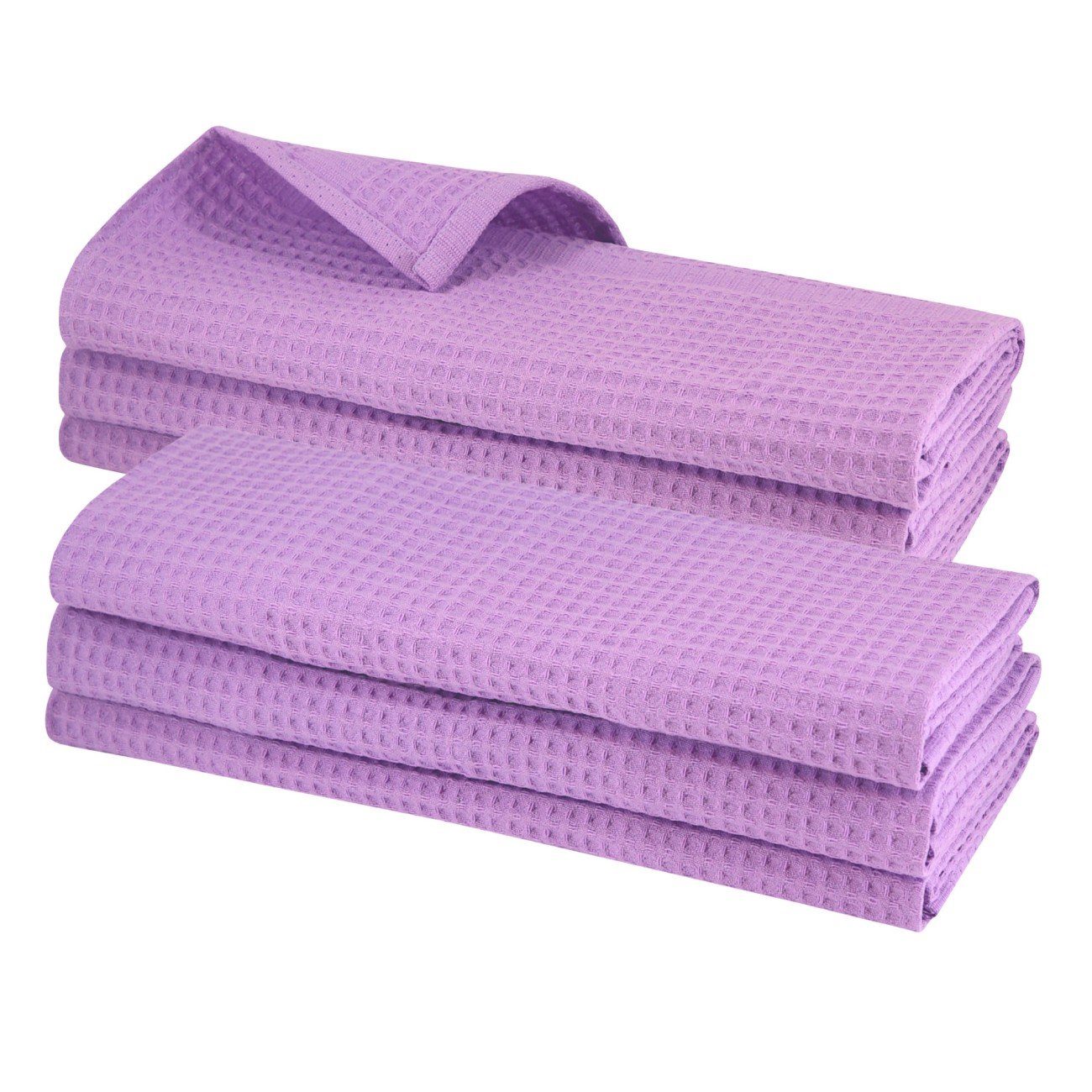 Engelland Geschirrtuch Poliertuch, (Vorteils-Set, 6-tlg., Waffel-Pique), 100 % Baumwolle, integrierte Aufhängeschlaufe, 70 x 50 cm