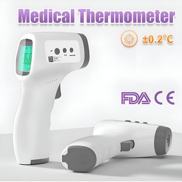 HIYORI Infrarot-Fieberthermometer Digitales Infrarot-Thermometer Schnellmessung Dreifarben-Alarmfunktion, Speicher für 32 Messwerte, Ideal für Körper- und Objektmessung