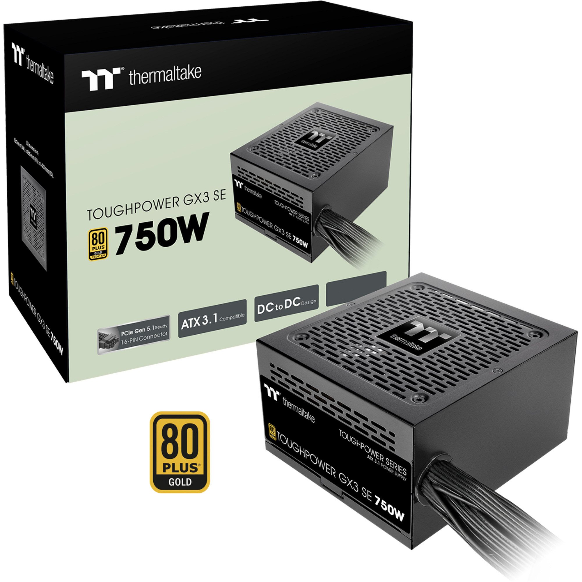 Thermaltake Thermaltake Toughpower GX3 SE 750W, PC-Netzteil, PC-Netzteil (80 PLUS Gold 230V EU)