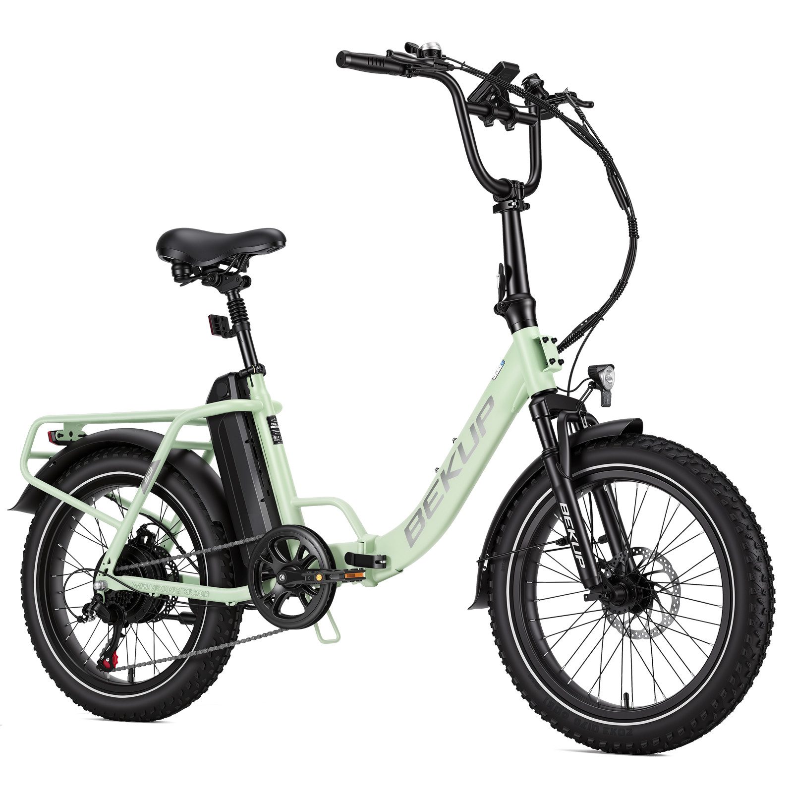 BEKUP E-Bike Klapprad S3 20 Zoll E-Bike Klapprad für Damen und Herren, bis 75 km Reichweite, 7 Gang Shimano, Kettenschaltung, Heckmotor, 720 Wh, Elektrofahrrad Tiefeinsteiger mit Shimano 7-Gang und Heckmotor