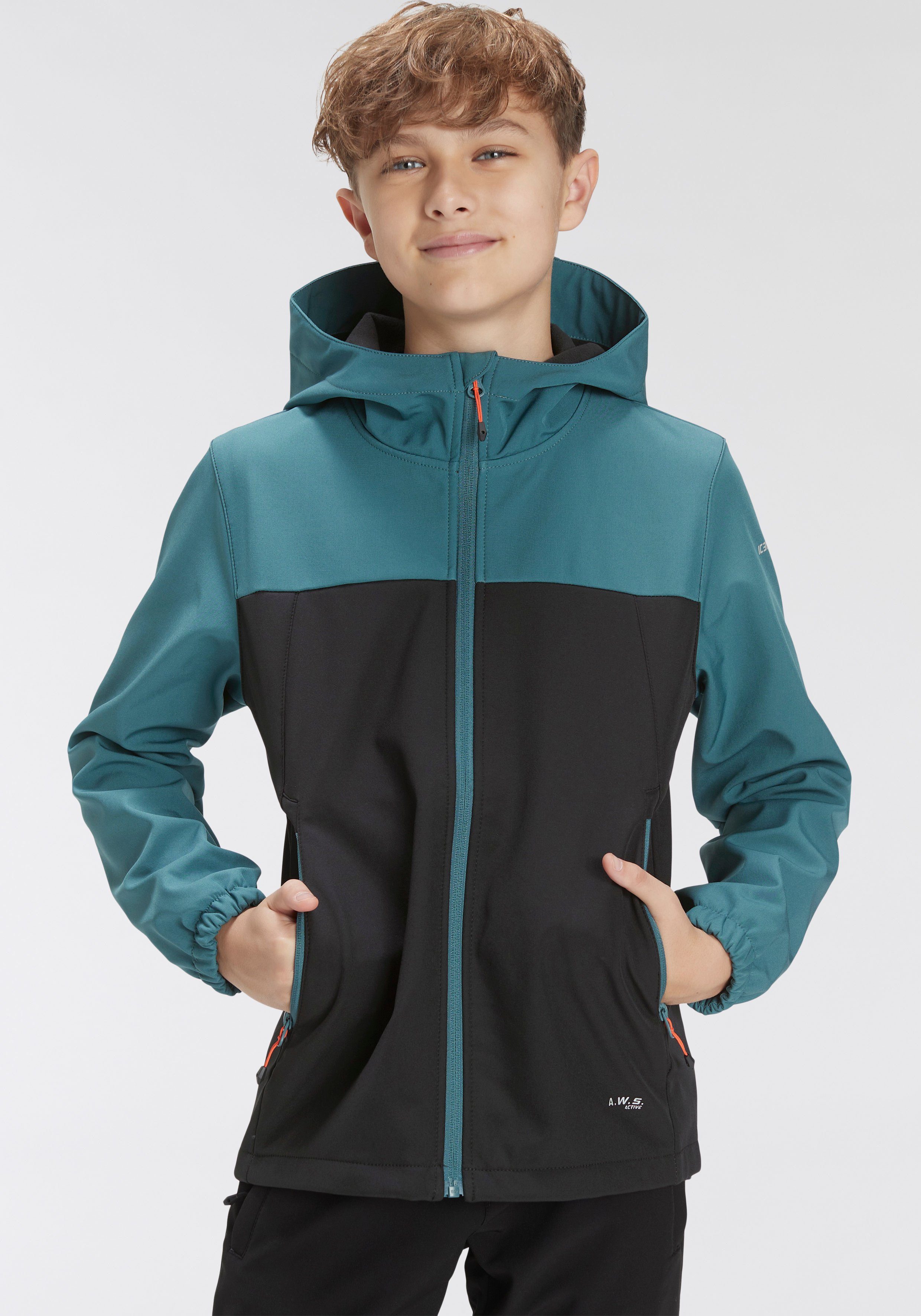 emerald Material KONAN Softshelljacke Icepeak Kinder und winddichtem - aus für wasserabweisendem