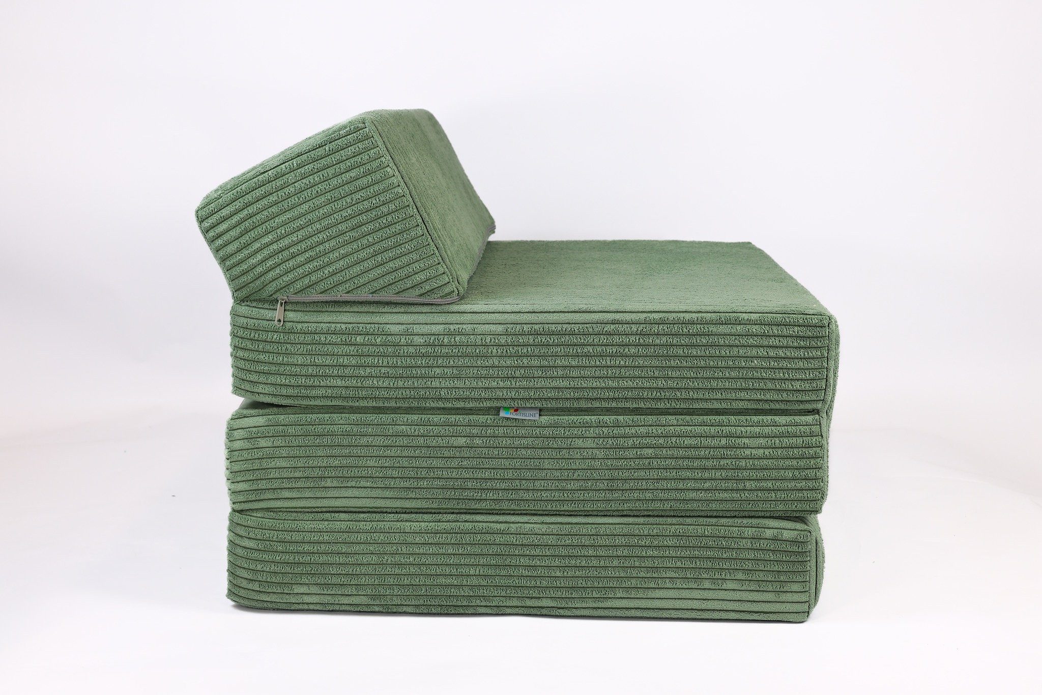 Klappmatratze Klappmatratze mit Kopfteil aus Cord, FORTISLINE, Klappbar, als Sitzmöglichkeit nutzbar, Bezug abnehmbar und waschbar