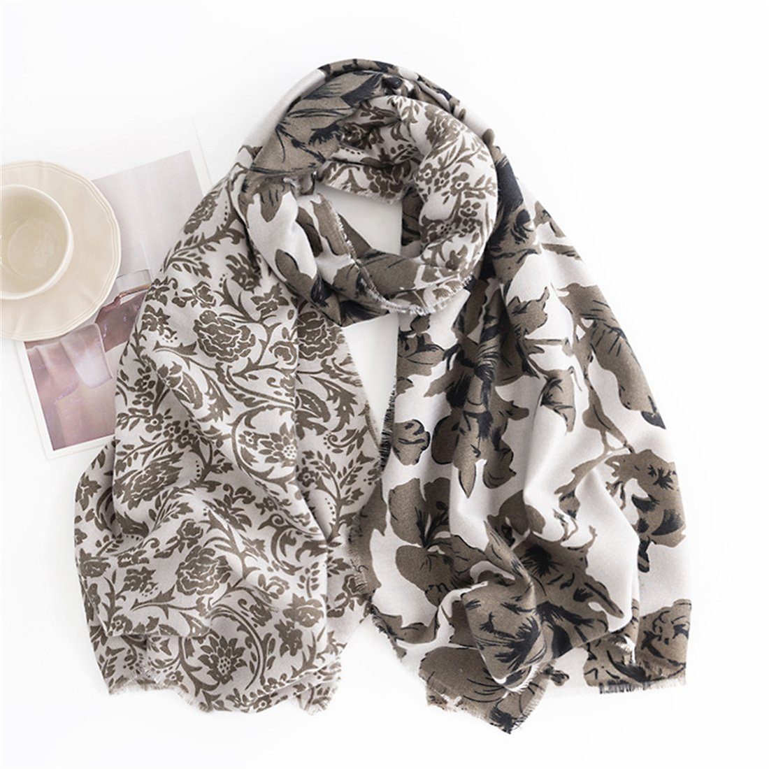 Frauen, Tuch, warmes für DÖRÖY Modeschal Winterblumenschal Anti-Kälte-Schal, Schal
