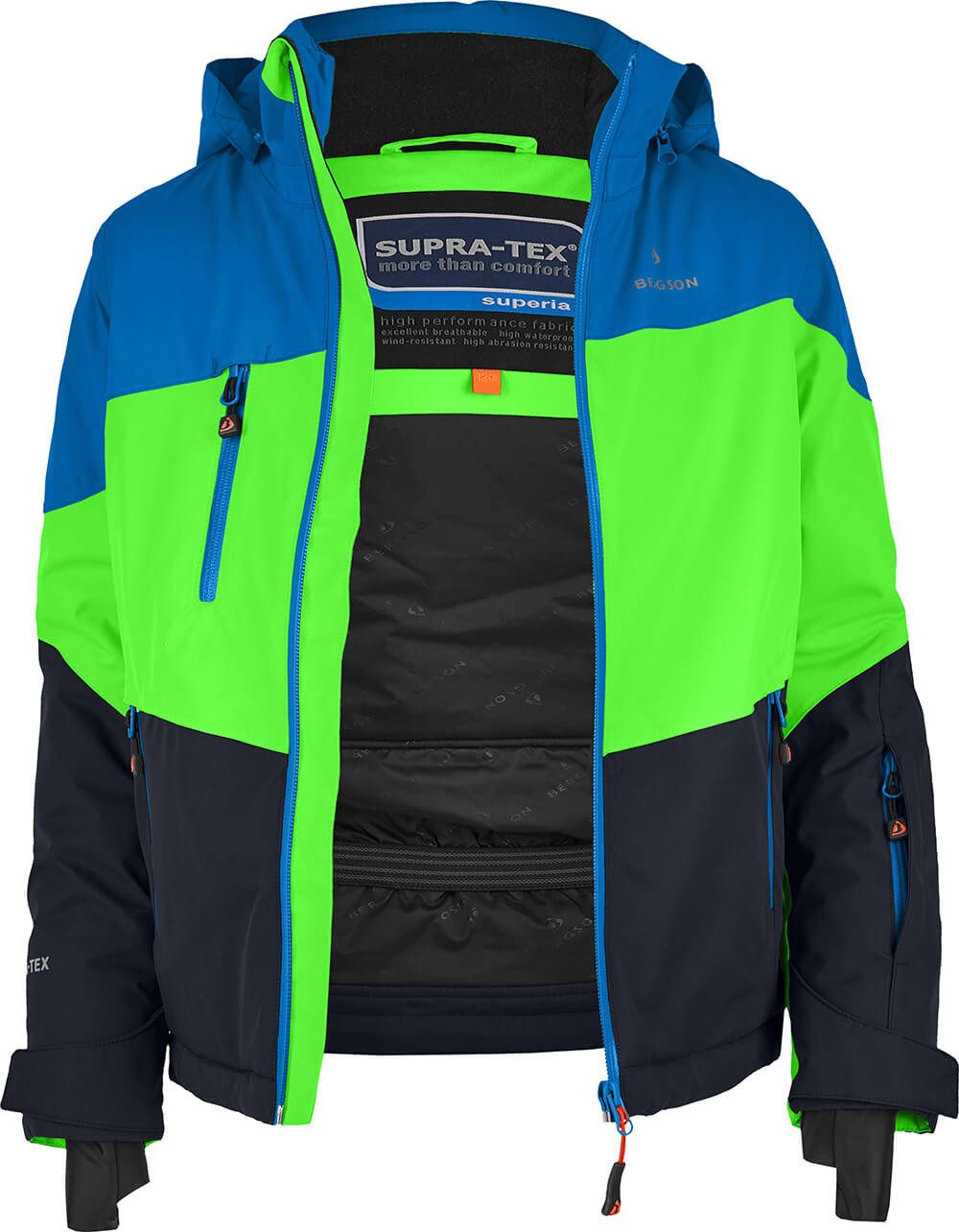 Bergson Skijacke VOLKER neo (maxi) Kinder Skijacke, extra weit für extra viel Spaß im Schnee!, Normalgrö