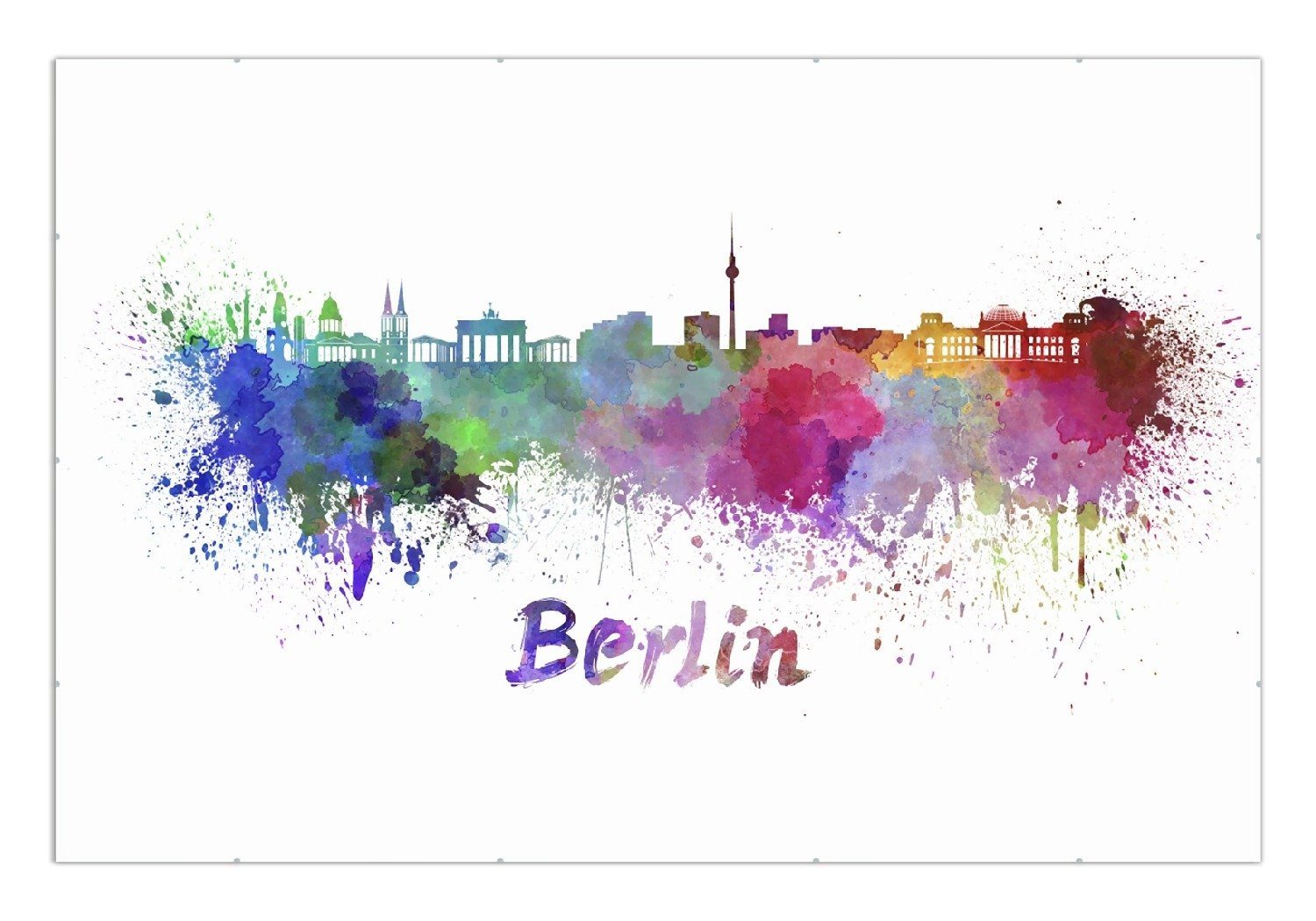 Wallario Poster, Städte als Aquarell - günstig online kaufen