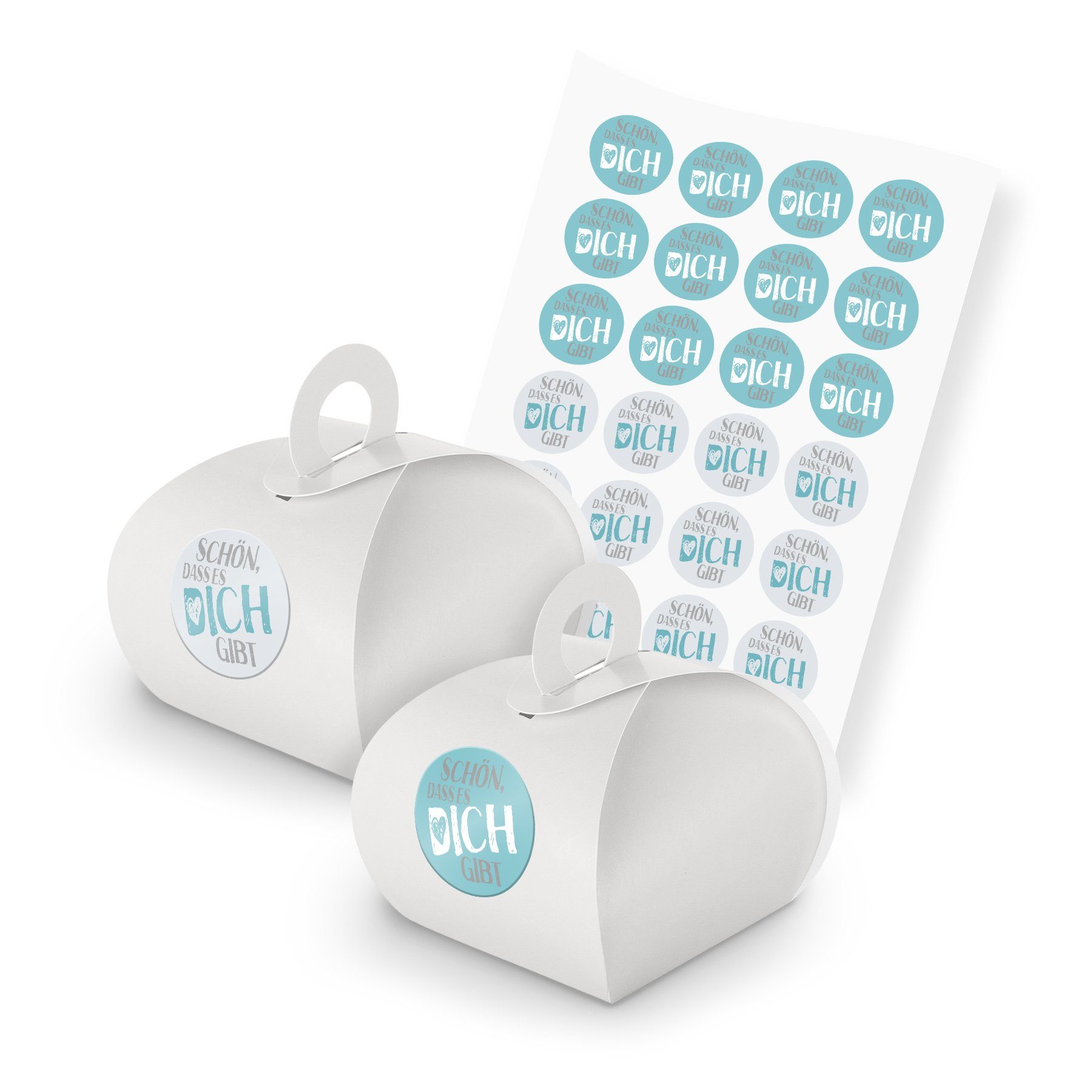 itenga Geschenkbox itenga SET Schön dass es dich gibt (110) 24xGeschenkschachtel Griff we