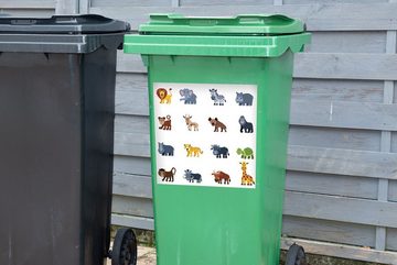MuchoWow Wandsticker Eine Illustration der großen Fünf als Emoji (1 St), Mülleimer-aufkleber, Mülltonne, Sticker, Container, Abfalbehälter