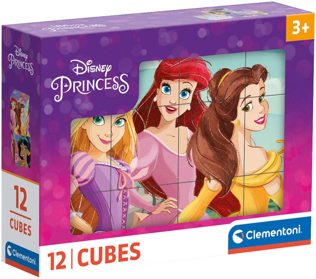 Clementoni® Würfelpuzzle Disney Princess, 12 Puzzleteile, Made in Europe günstig online kaufen