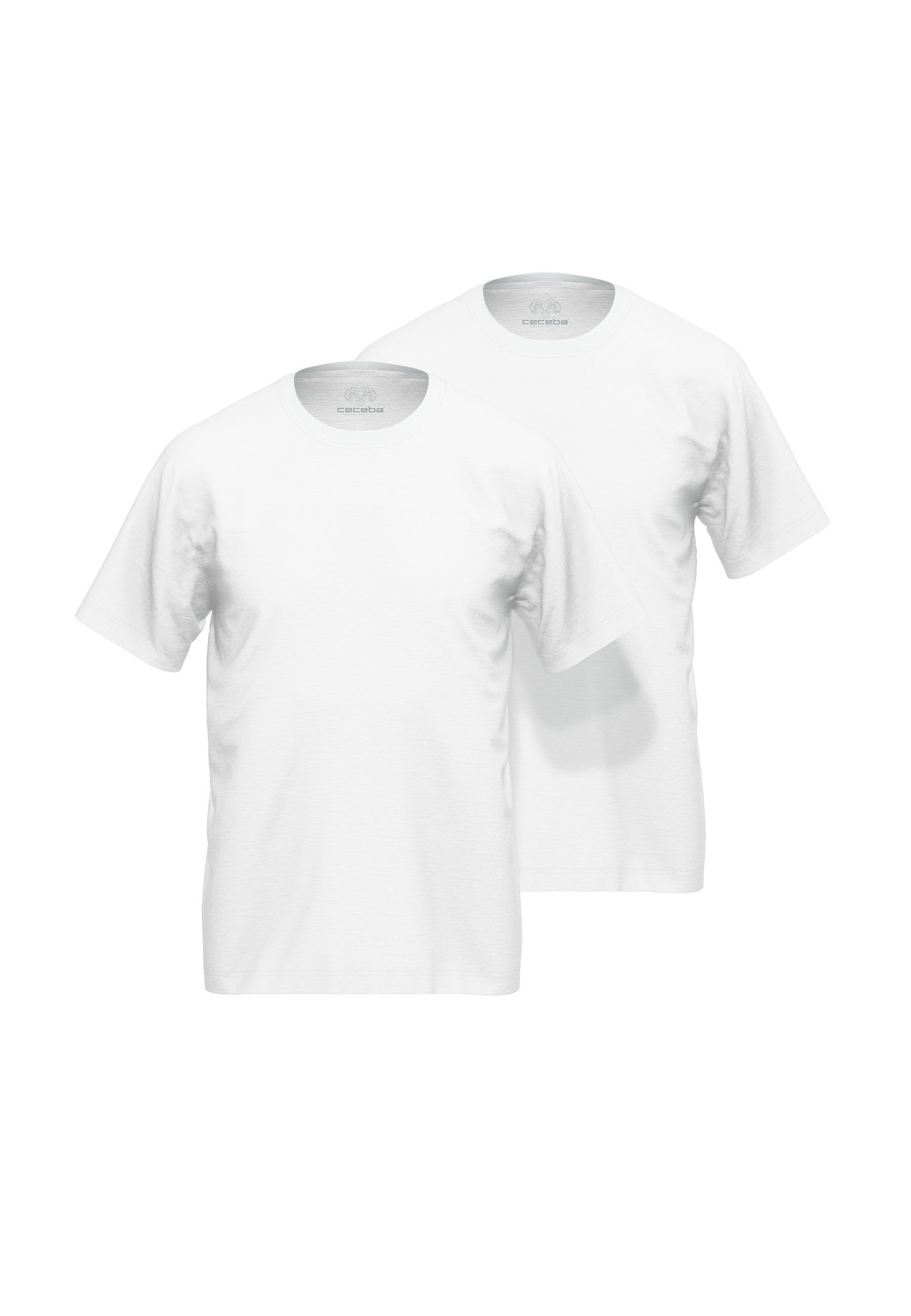 Unterziehshirt CECEBA Herren Shirt weiß uni 2er Pack