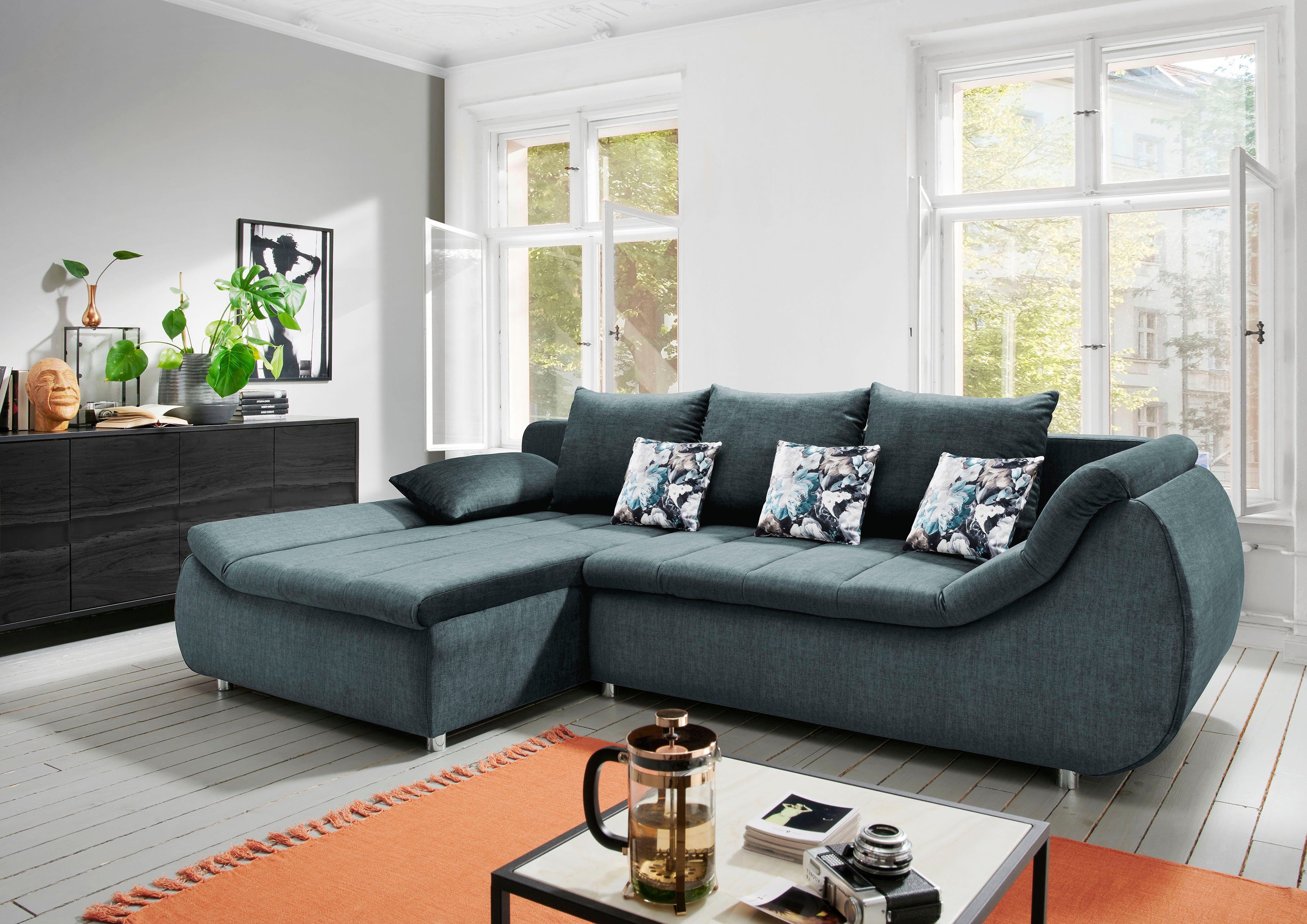INOSIGN Ecksofa "Imola elegant und modern, aktuelle Steppung im Sitz, beque günstig online kaufen