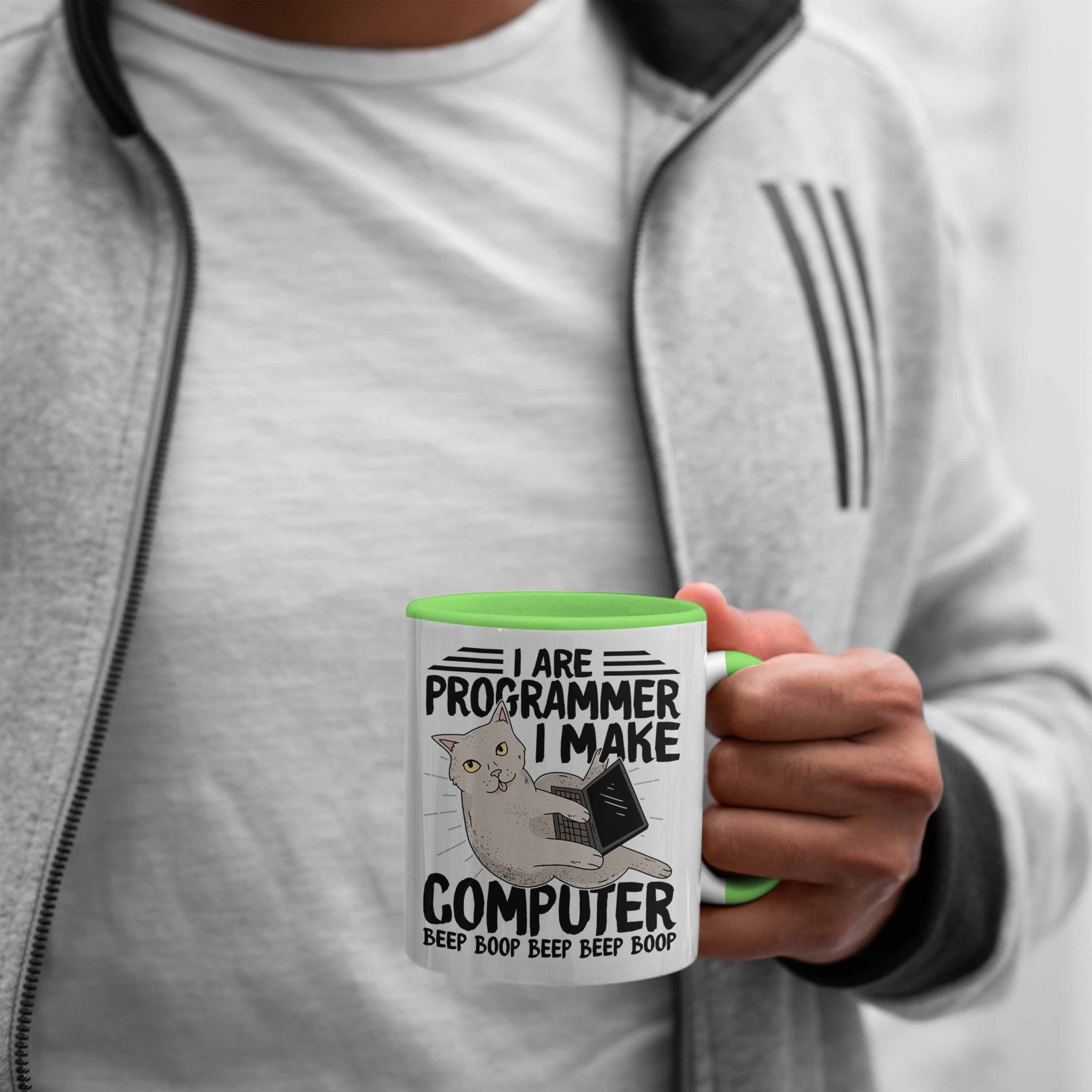 Tasse Tasse Geschenk für Nerds Softwareentwickler Coder Programmierer Trendation Gesch Grün
