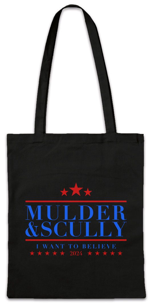 Beuteltasche Mulder & Scully Stofftasche Alien Ufo X-Files Fox Dana Series FBI