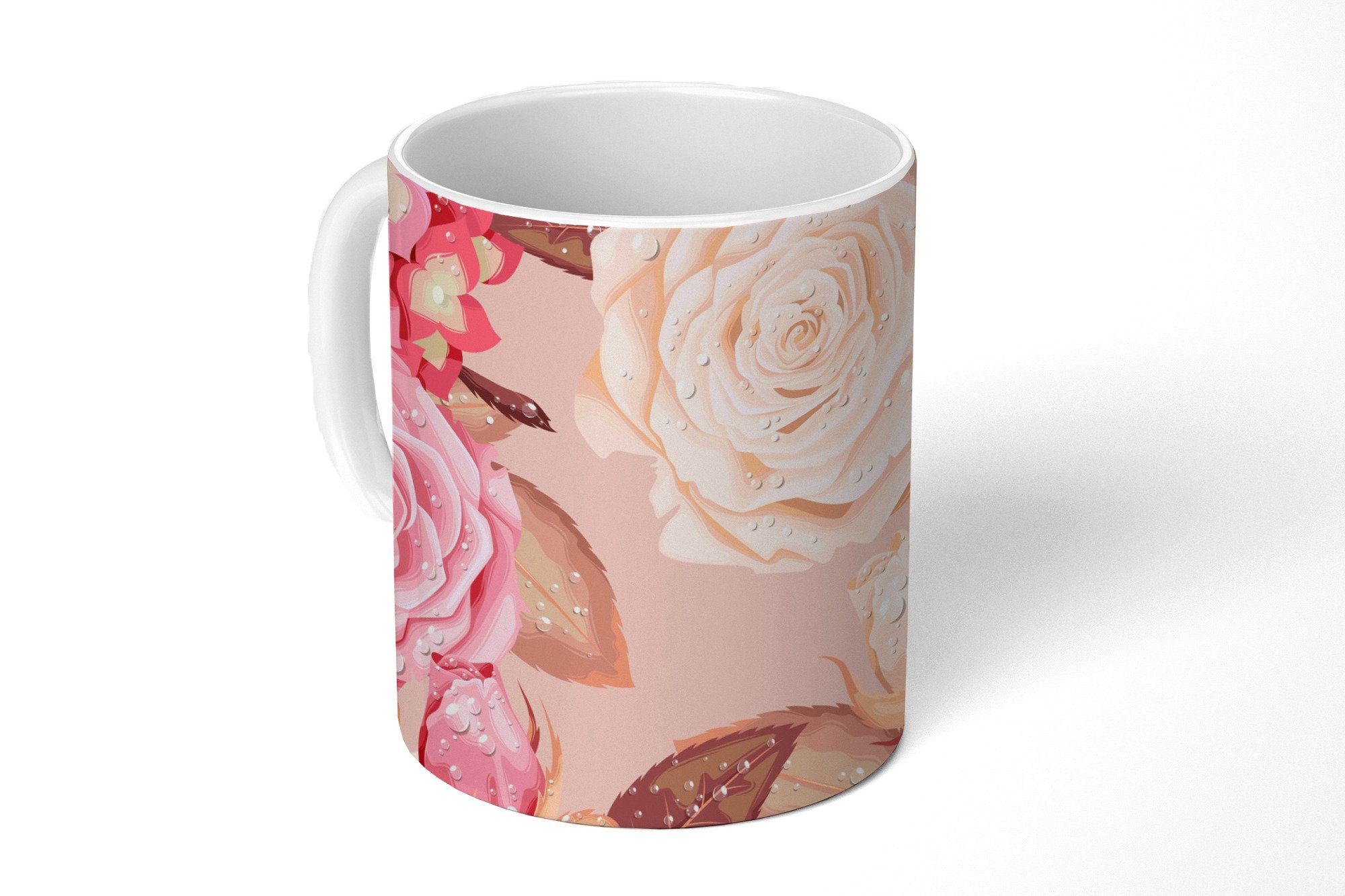 MuchoWow Tasse Rosen - Natur - Blumen, Keramik, Kaffeetassen, Teetasse, Becher, Teetasse, Geschenk
