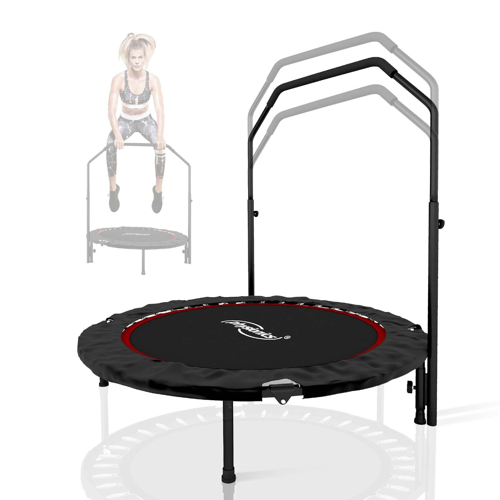 Physionics Fitnesstrampolin »Fitness Trampolin - Ø 101cm,  höhenverstellbarer Haltegriff, klappbar, 150kg, faltbar, Indoor/Outdoor,  Rot/Grün/Blau - Mini-Trampolin, Erwachsene/Kinder, Jumping, Training,  Rebounder« online kaufen | OTTO