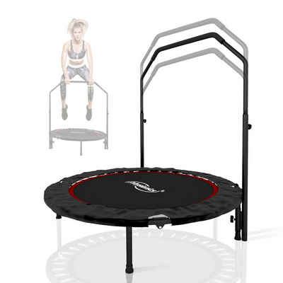 Physionics Fitnesstrampolin Fitness Trampolin - Ø 101cm, höhenverstellbarer, klappbar, 150kg, (Fitness Trampolin mit Griff), Für den Innen- und Außenbereich geeignet, für den privaten Gebrauch