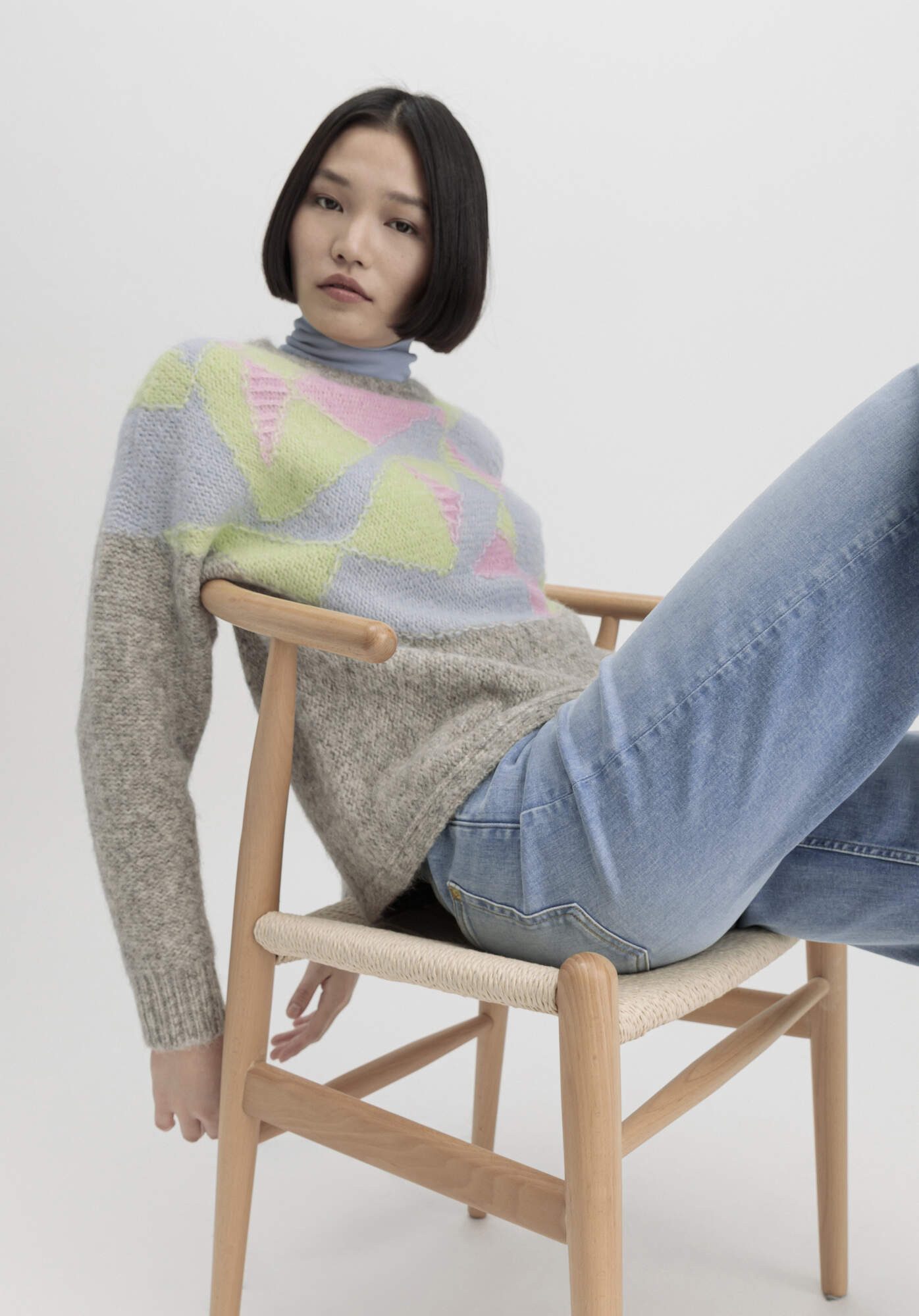 Hessnatur Strickpullover aus reiner Bio-Baumwolle mit Alpaka (1-tlg)