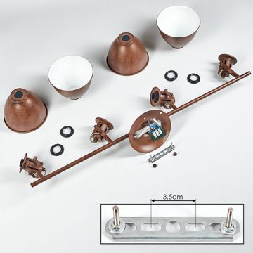 hofstein Deckenleuchte »Orroli« Deckenlampe aus Metall in Rostbraun/Weiß, ohne Leuchtmittel, mit verstellbaren Lampenschirmen und Lampenarmen, E14, Retro-Design