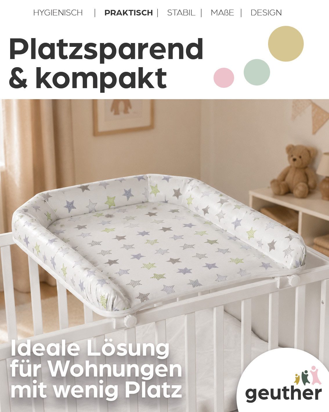 Geuther Wickelplatte Lola für Kinderbetten