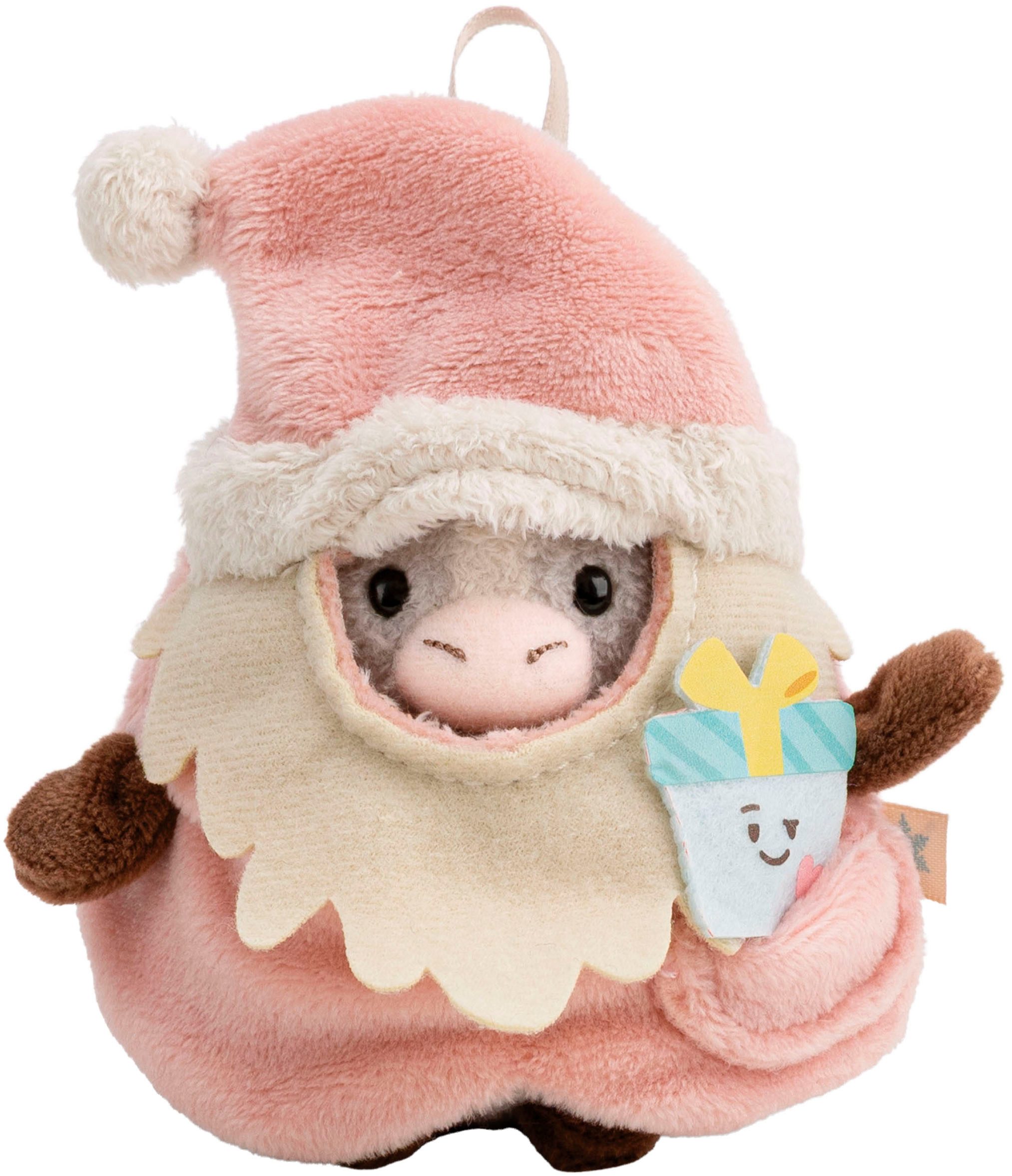 Nici Kuscheltier mymochi, Set Pony Hoppi grau 8cm mit Geschenk & Weihnachtsmannkostüm (Set), in Geschenkbox