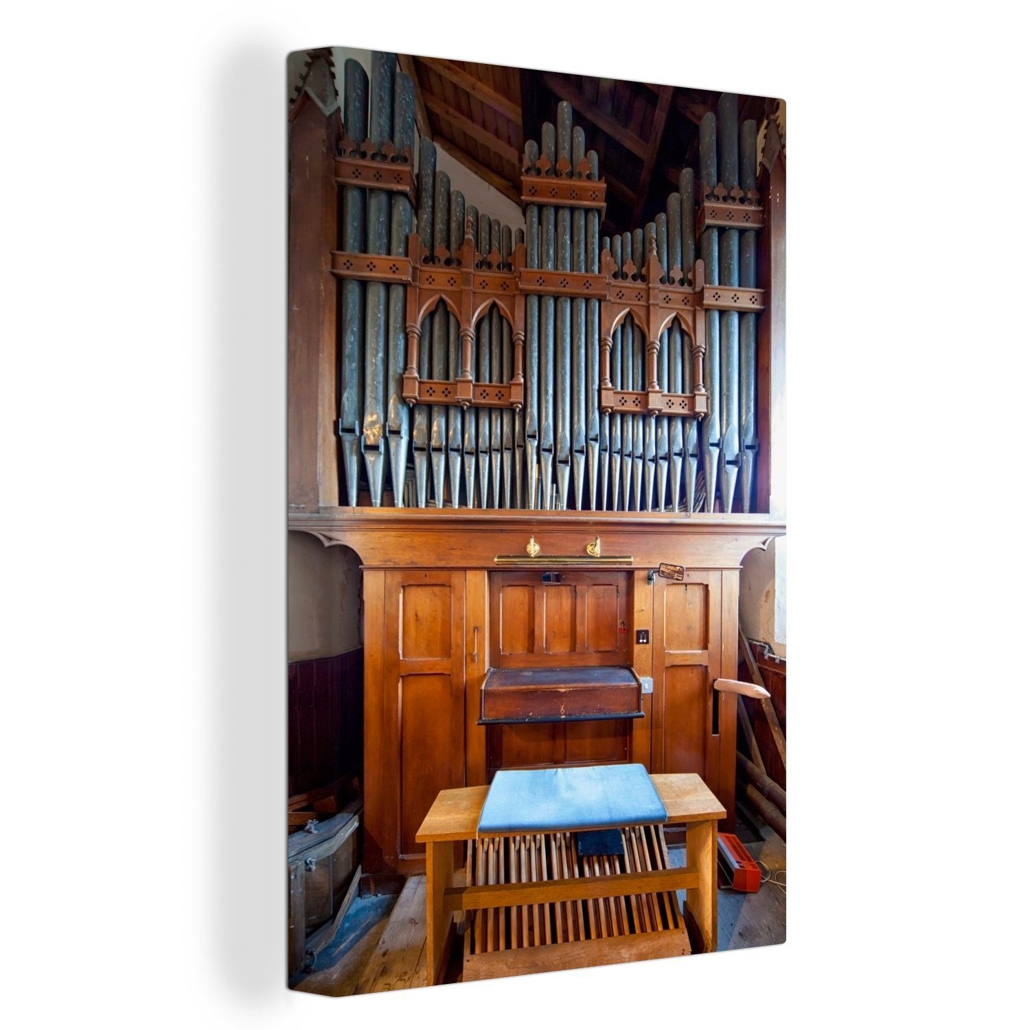 OneMillionCanvasses® Leinwandbild Hölzerne Orgel, (1 St), Leinwandbild fertig bespannt inkl. Zackenaufhänger, Gemälde, 20x30 cm