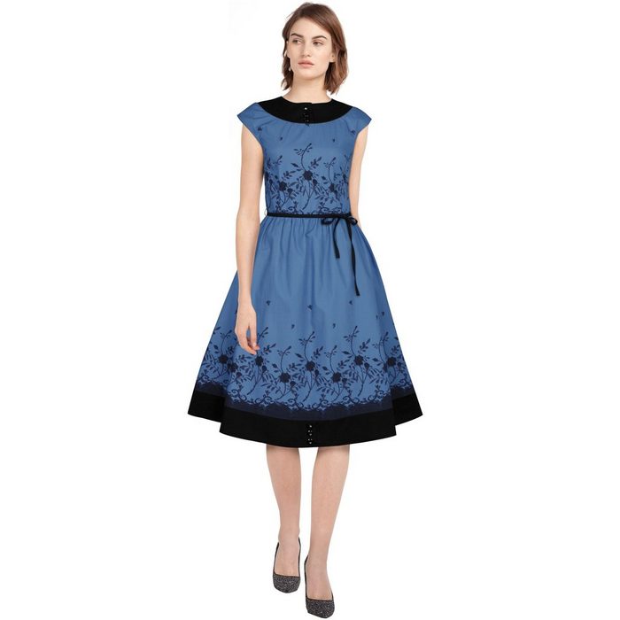 Chic Star Petticoat-Kleid Retro Kleid Nostalgie in schwarz-blau