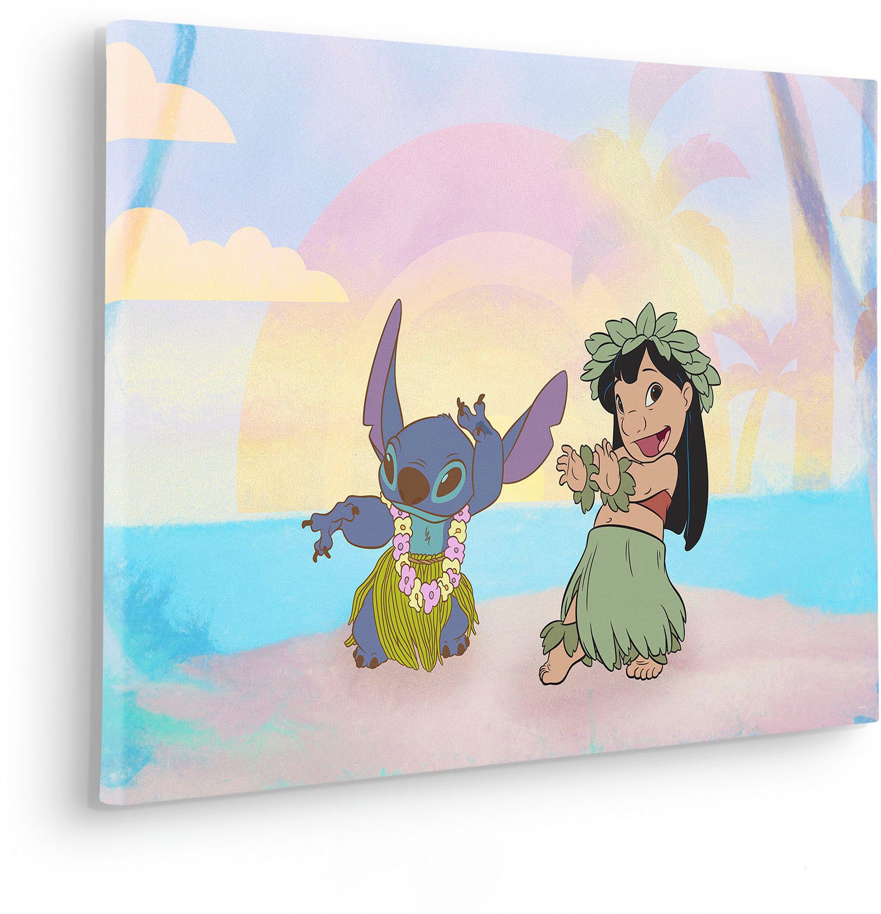 Komar Leinwandbild Lilo and Stitch Dancing - Größe 60 x 40 cm, Disney (1 St), Keilrahmenbild mit Echtholzrahmen, Kinderzimmer