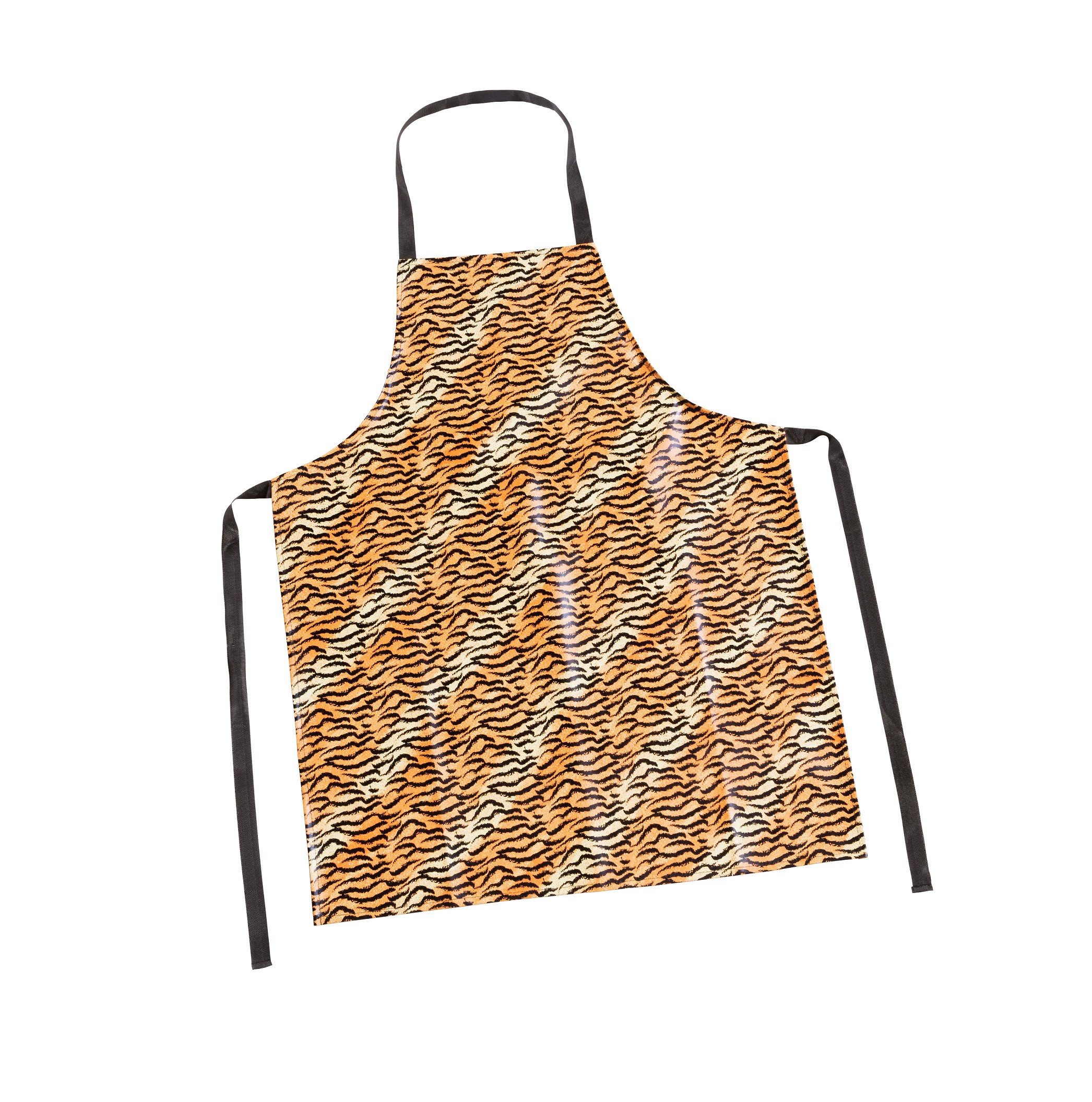 haug bürsten Umhängeschürze PVC Schürze mit Tiger Muster - Länge ca. 74,5cm, mit Kopfschlaufe und verstellbaren Seitenlängen