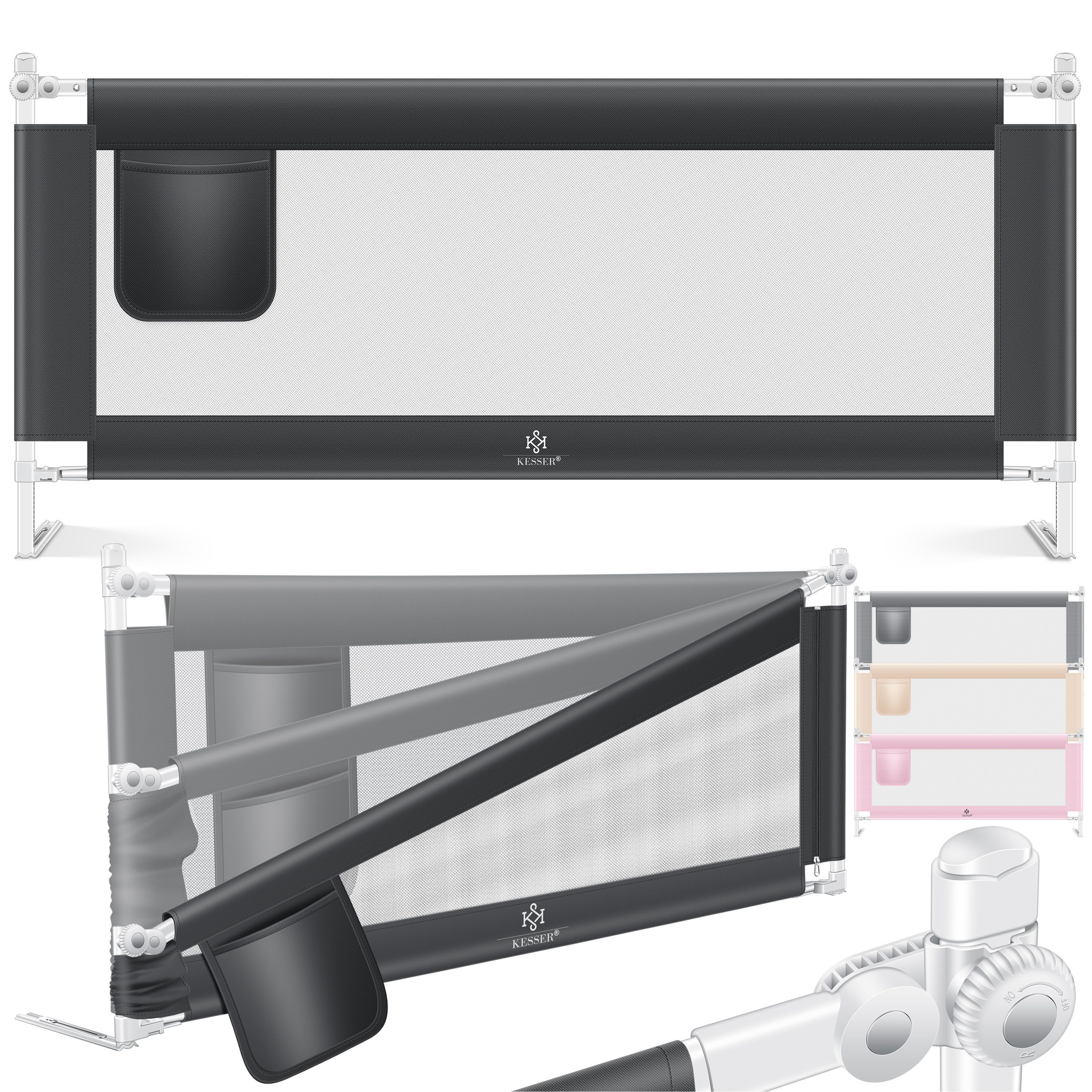 KESSER Bettschutzgitter, Bettgitter Bettschutzgitter Kinderbettgitter für Kinder Baby