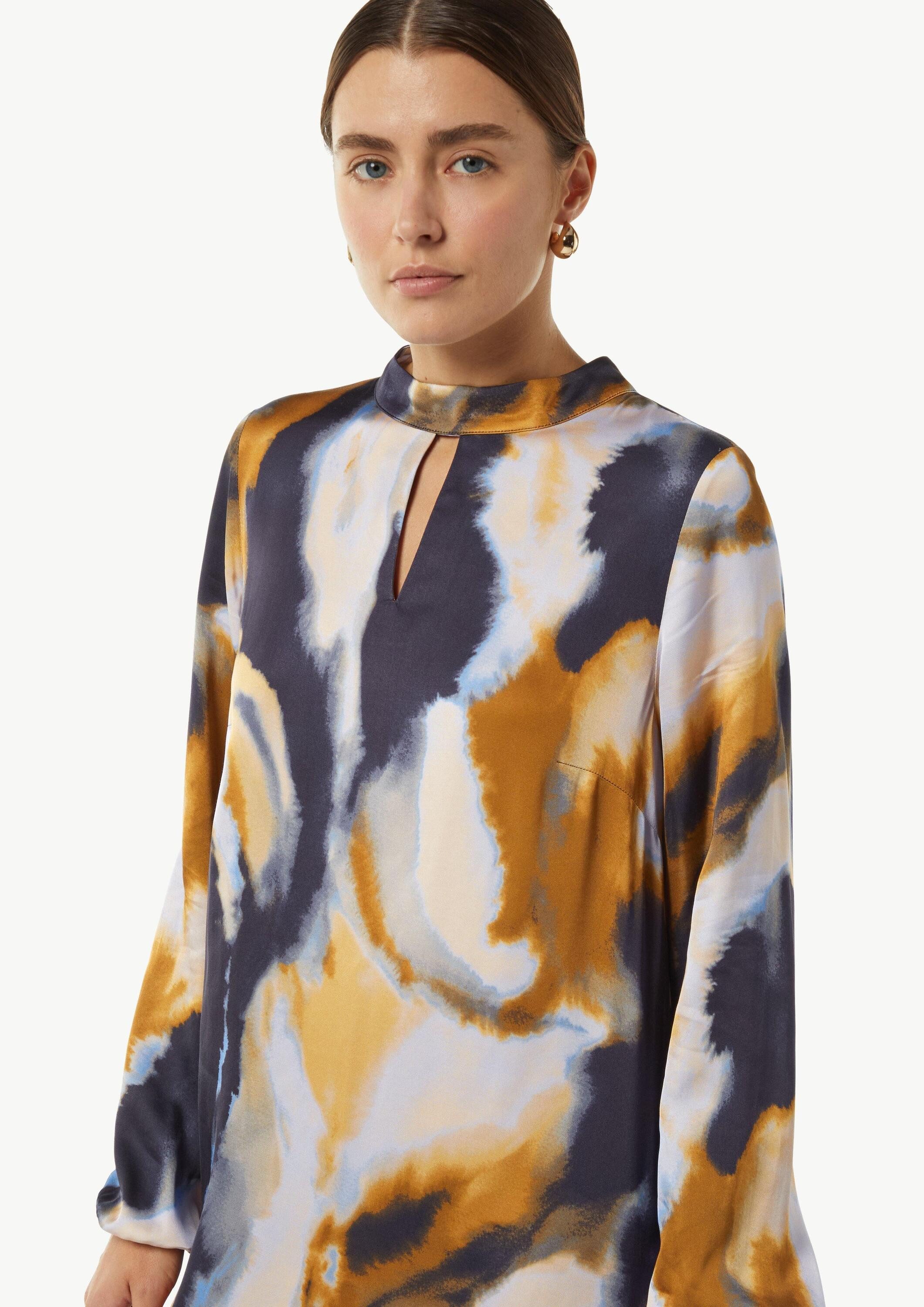 comma Minikleid Kleid Kleid mit All-over-Print und Cut-out am Ausschnitt