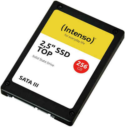 Intenso »2,5" SSD SATA III TOP PERFORMANCE« SSD-Festplatte, 256 GB, Solid State Drive interne Gaming Festplatte, schnell und effizient, für Notebook und PC, leise, stoßfest, Eco power, schwarz