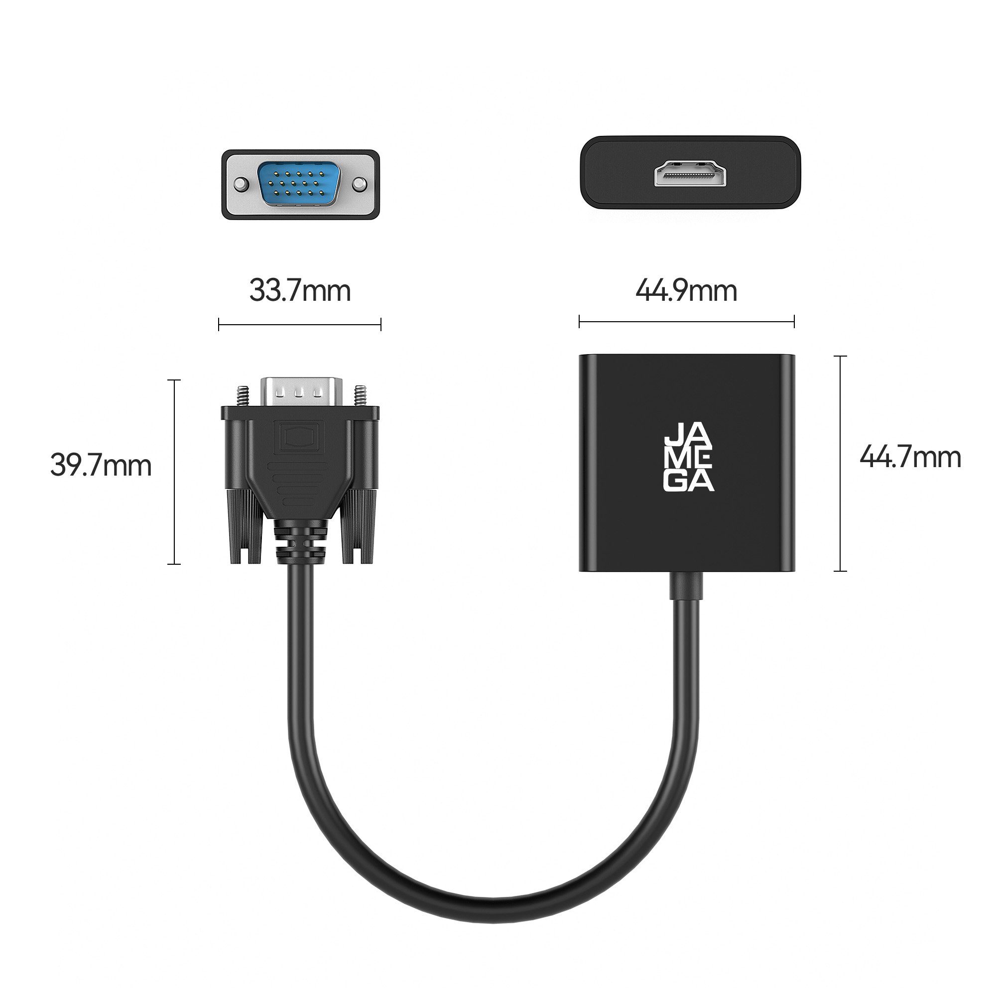 JAMEGA VGA auf HDMI Adapter Audio-Untersützung 1080P Auflösung VGA zu HDMI HDMI-Adapter – Bild 5 von 5