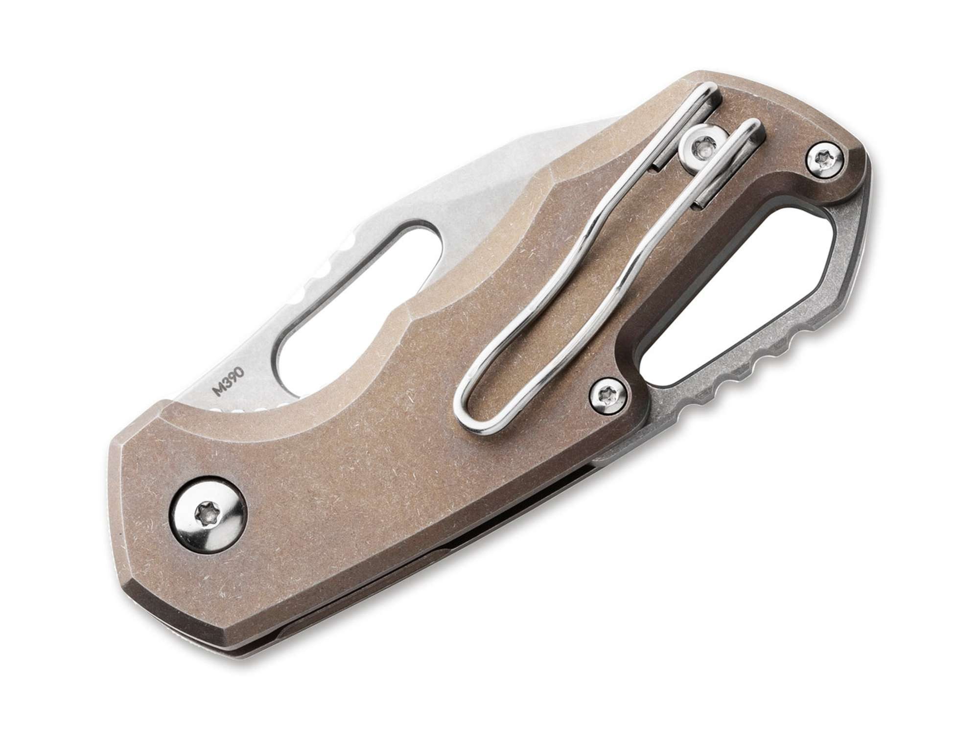 MKM Taschenmesser Taschenmesser Isonzo M390 Clippoint Titanium Bronze