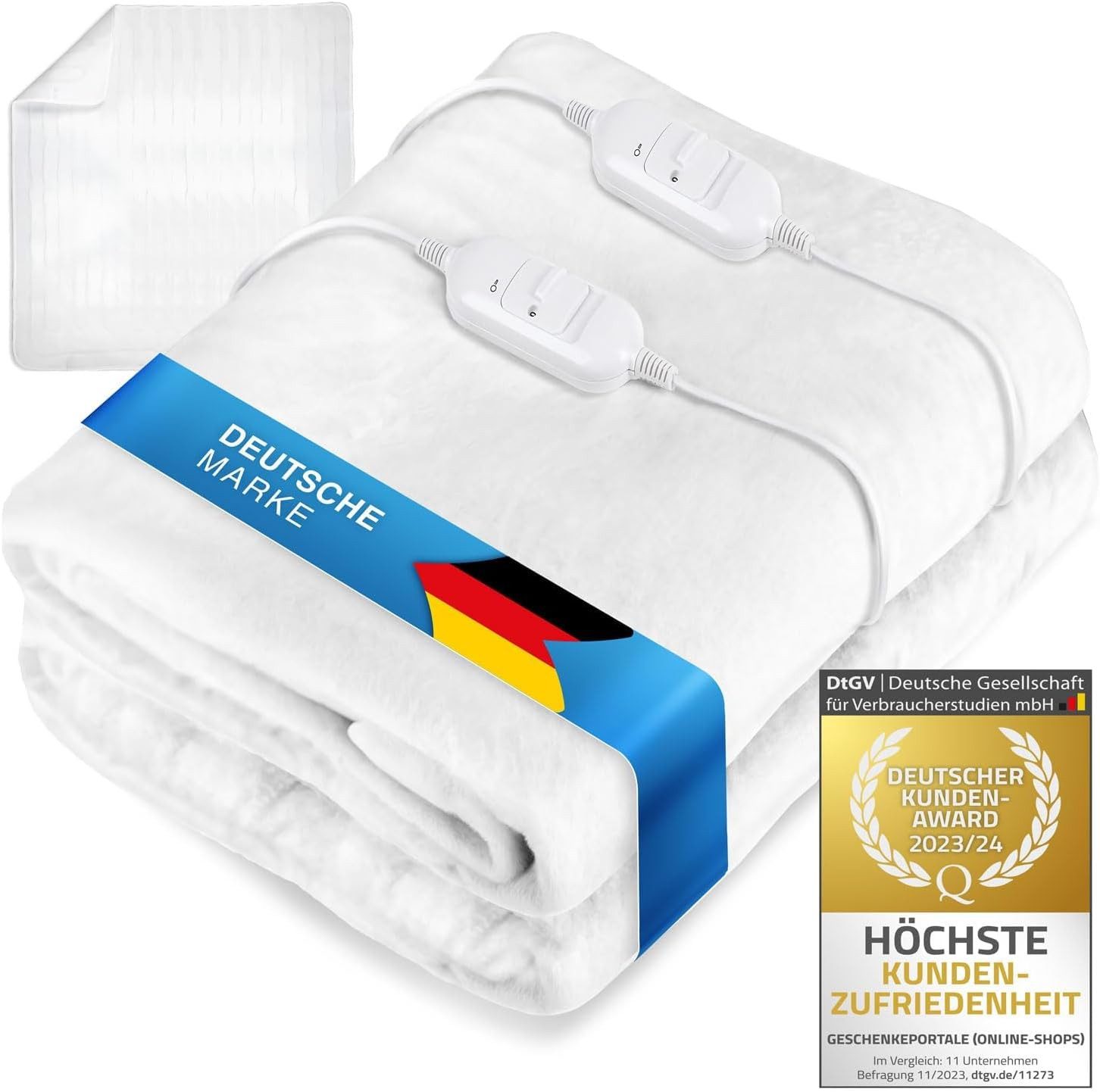 Goods+Gadgets Heizdecke Elektrische Wärmebett, XXL Wärmeunterbett, Heizmatte, Wärmedecke 160x140 cm