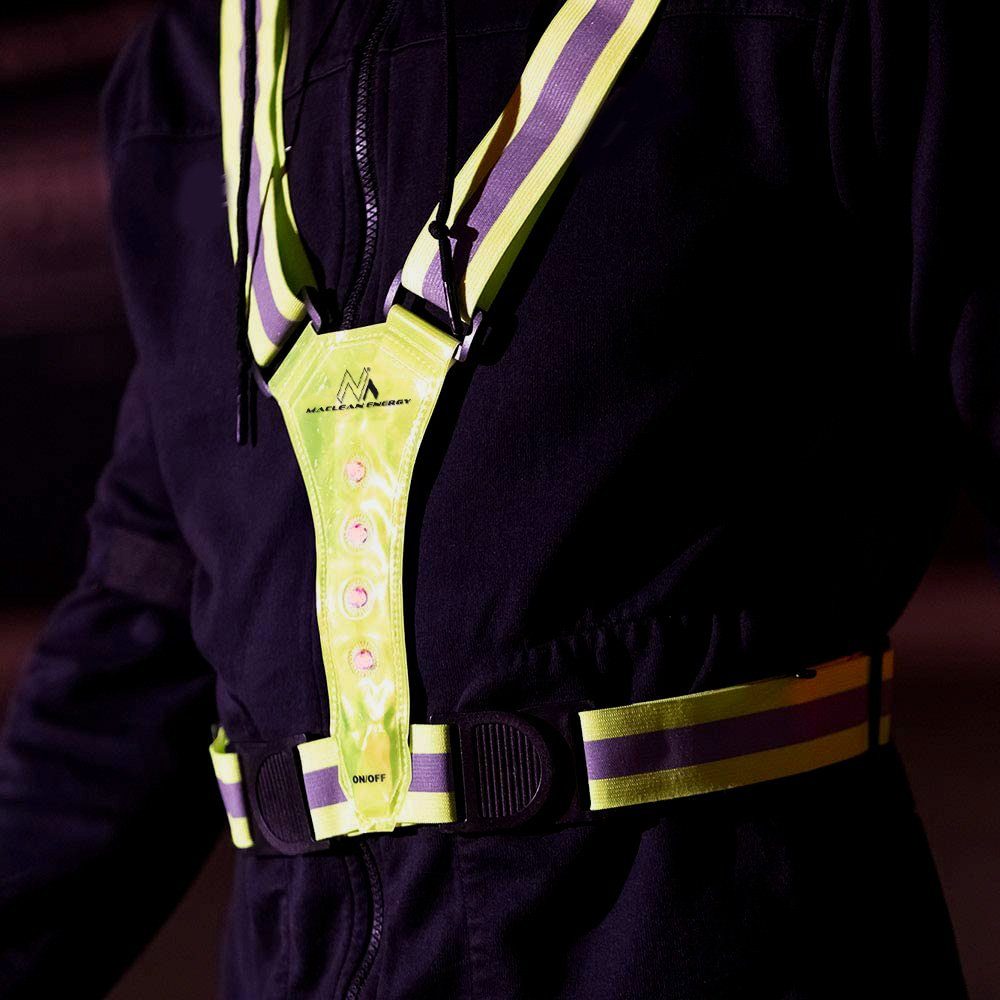 Maclean Warnweste MCE425 LED-Beleuchtung, Vorderseite & Rückseite, IPX2, Universal, Unisex