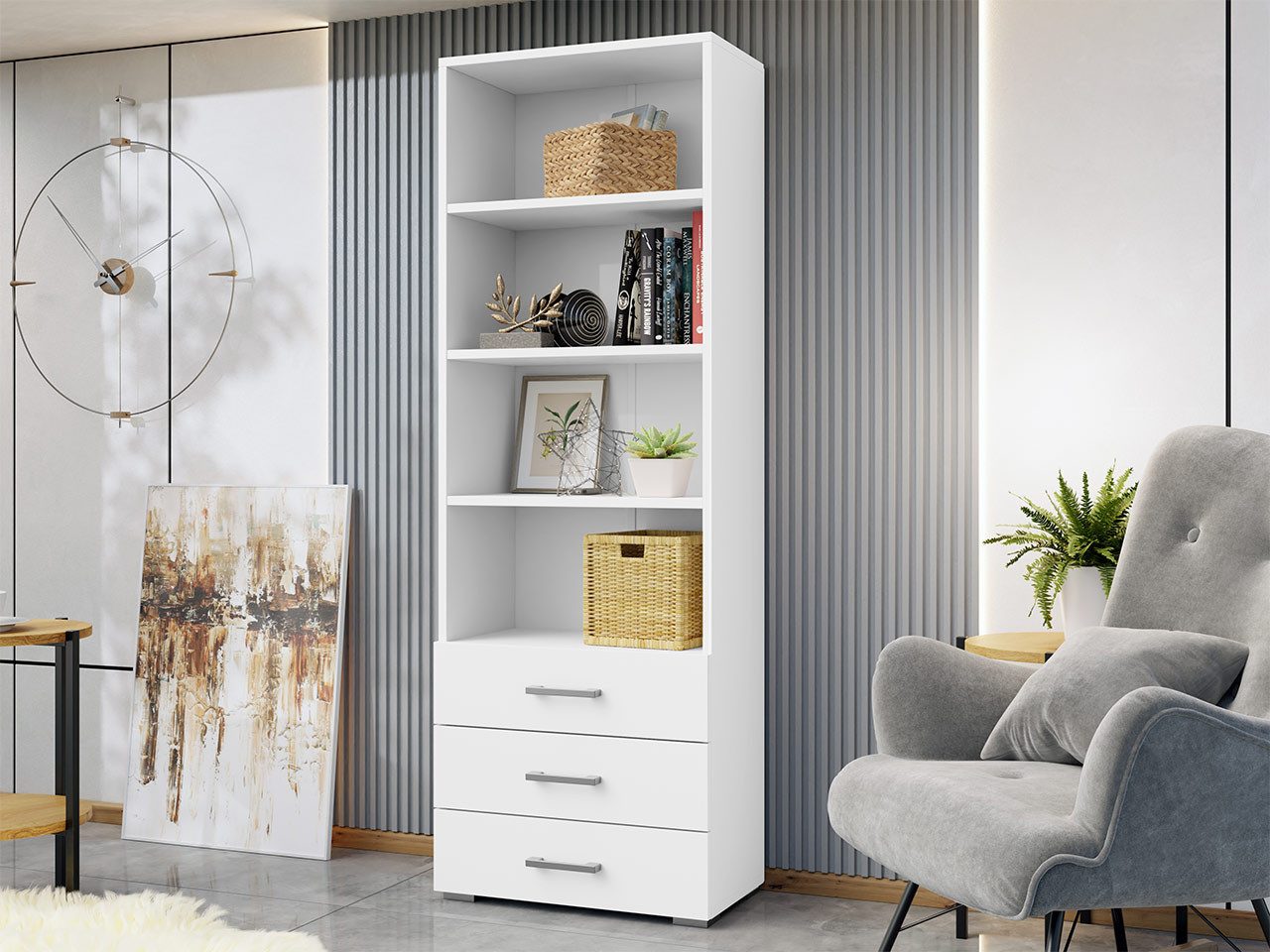 MIRJAN24 Regal Gimren 3SZ, mit drei Schubladen, 63x35x190 cm günstig online kaufen