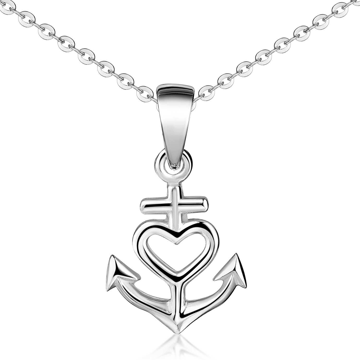 Materia Kettenanhänger Anker mit Herz Liebe Hoffnung KA-92, 925 Sterling Si günstig online kaufen