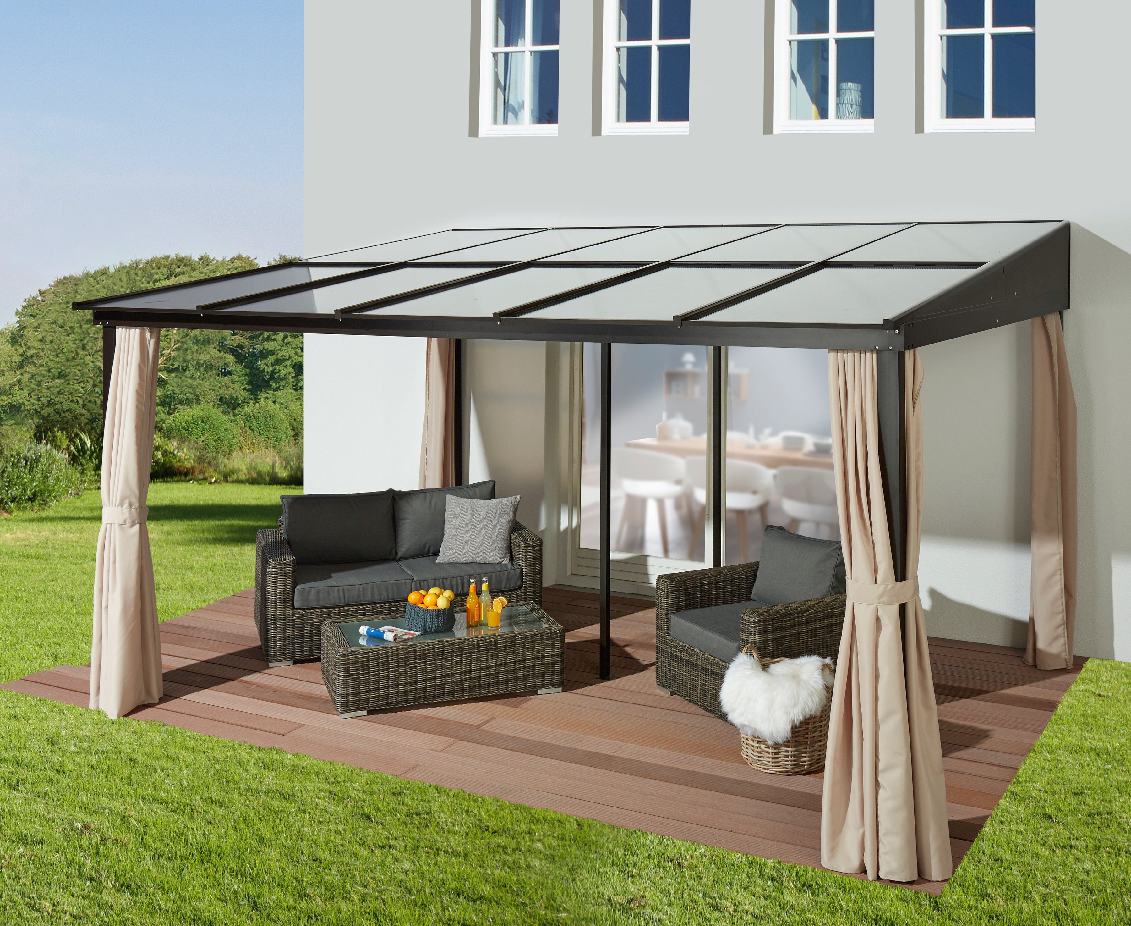 KONIFERA Anbaupavillon Hawaii, mit 4 Seitenteilen, (Set), BxT: 400x300 cm, günstig online kaufen