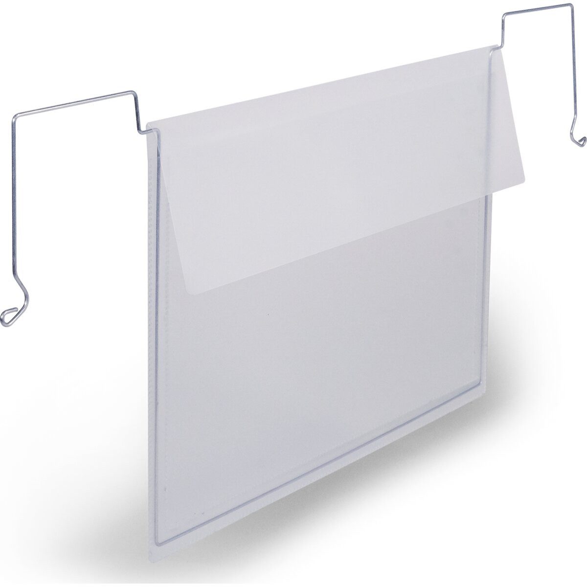 DURABLE Prospekthülle Drahtbügeltasche mit Klappe A4 quer PP transparent