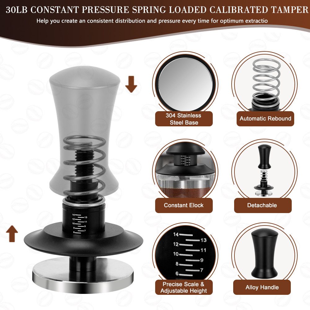 OSTWOLKE Tamperstation 51mm Espresso Tamper Set Kaffee Tamper Distributor Tampermatte – Bild 4 von 5