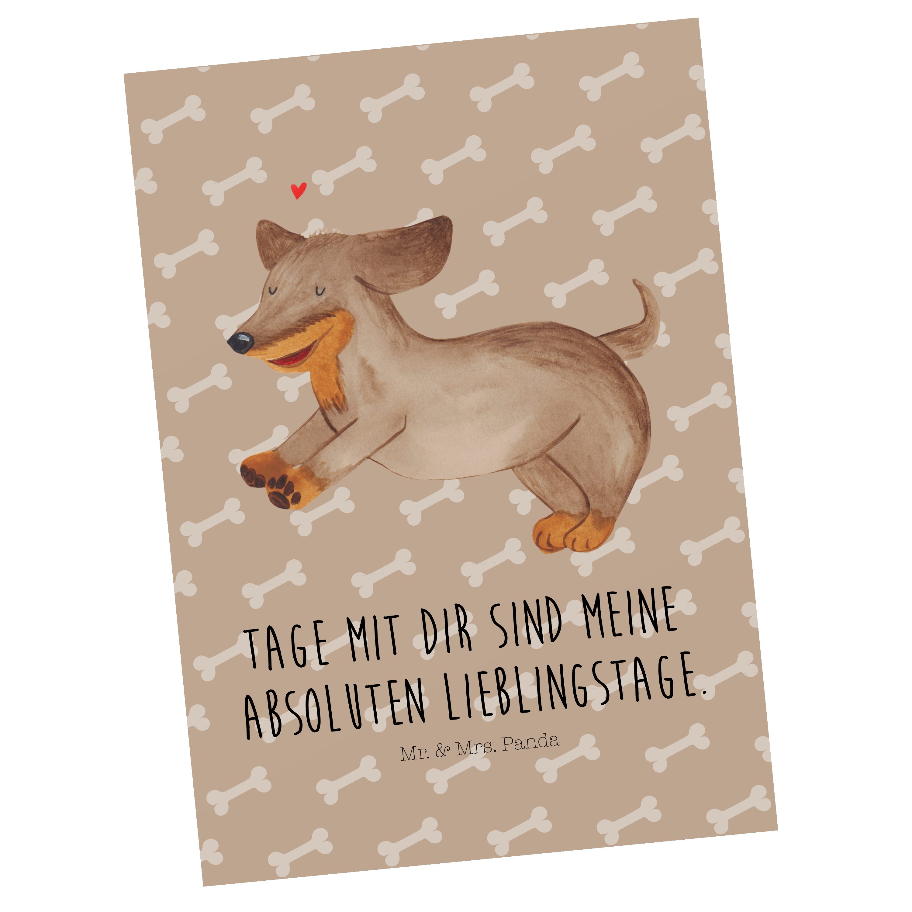 Mr. & Mrs. Panda Postkarte Hund Dackel, Postkarte, Hundeglück, Postkarte, Dackel, Grußkarte, Ans, Hundeliebe Hundespruch Ansichtskarten