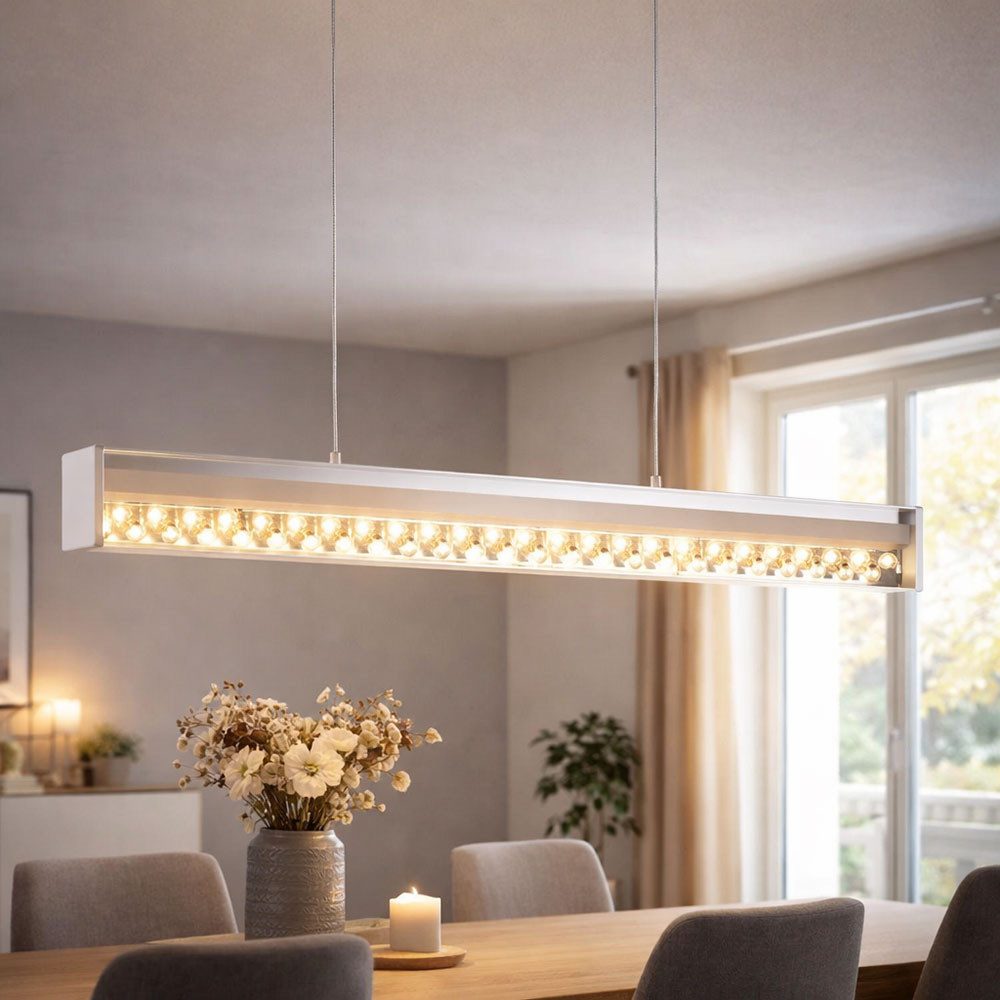 EGLO LED Pendelleuchte, LED-Leuchtmittel fest verbaut, Warmweiß, LED Design Pendel Hänge Leuchte Wohn Zimmer Beleuchtung Glas Kristall