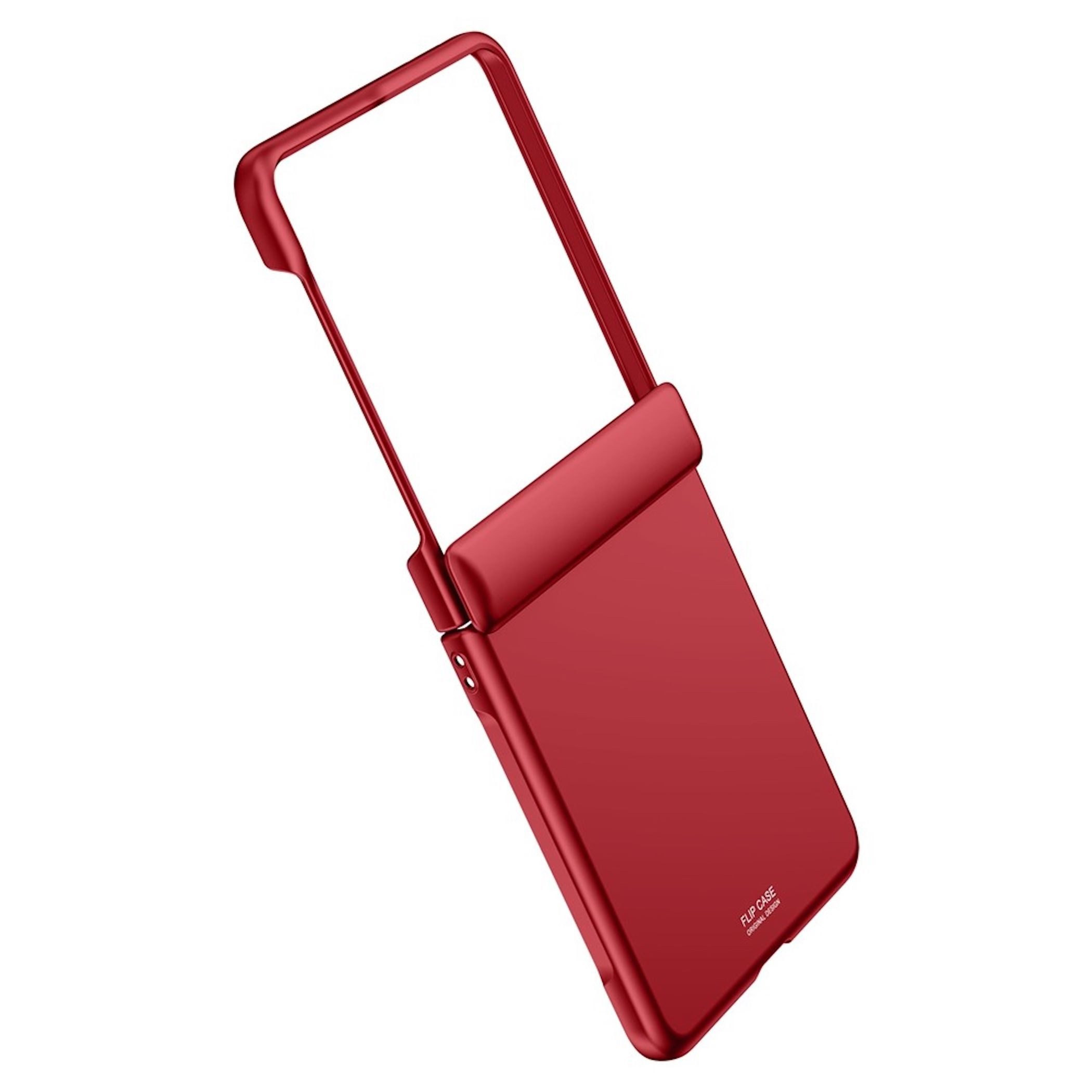 Wigento Handyhülle + 9H Schutzglas für Samsung Galaxy Z Flip8 Scharnier Schutz Rot 6,90 Zoll, Scharnier Schutz, gehärtetes Glas, Kameraschutz – Bild 2 von 4