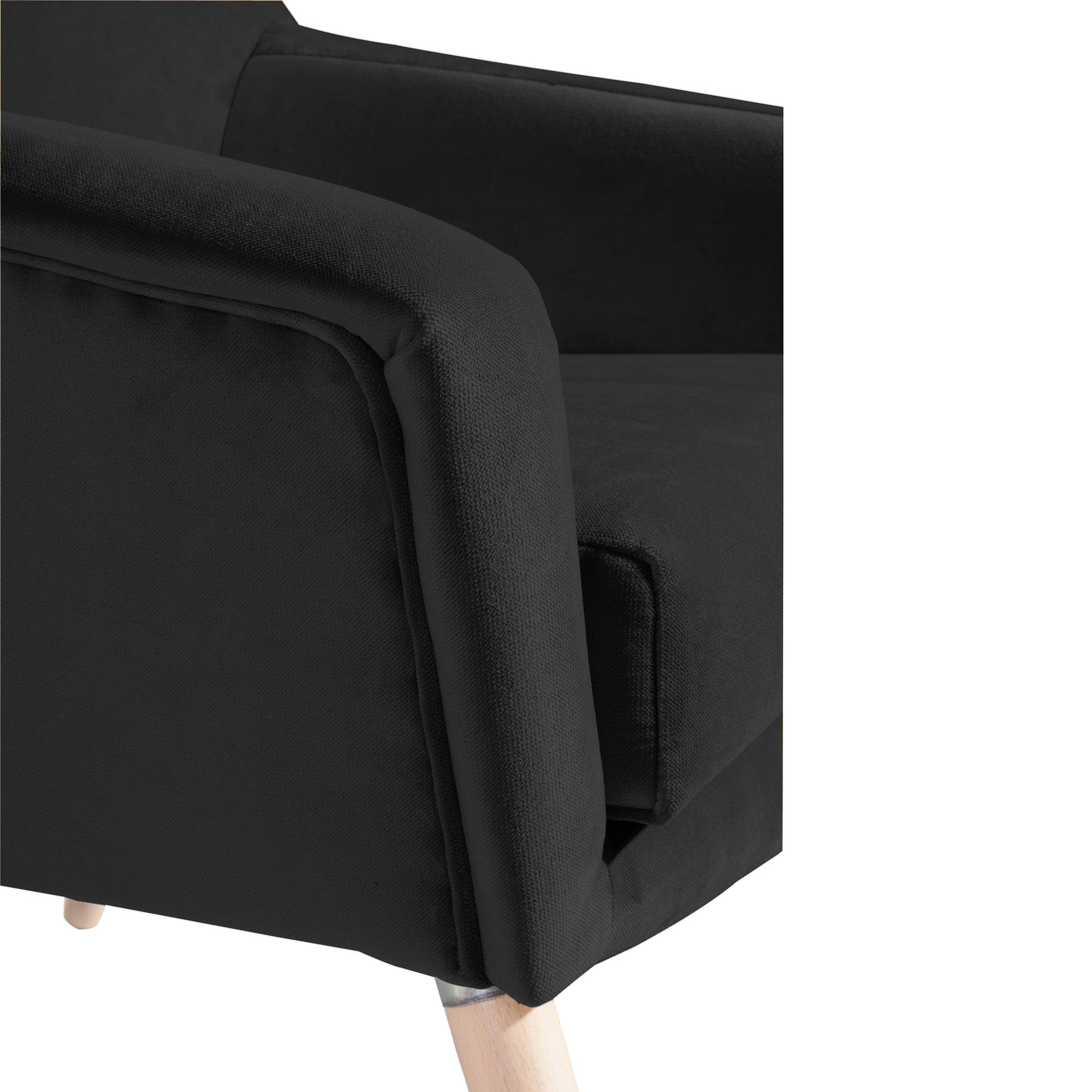 Max Winzer® Sessel Made schwarz Samtvelour in Sessel (1 Stück), Alegro Germany