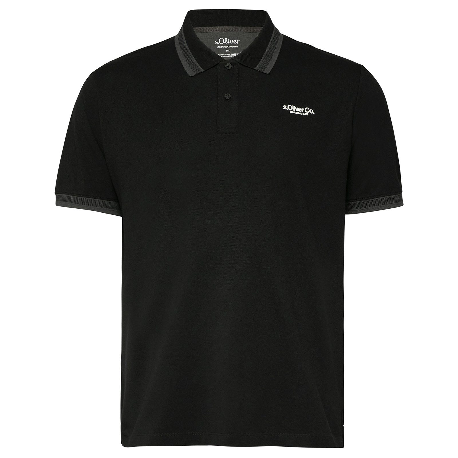 s.Oliver Poloshirt s.Oliver Übergrößen Stretch-Poloshirt schwarz